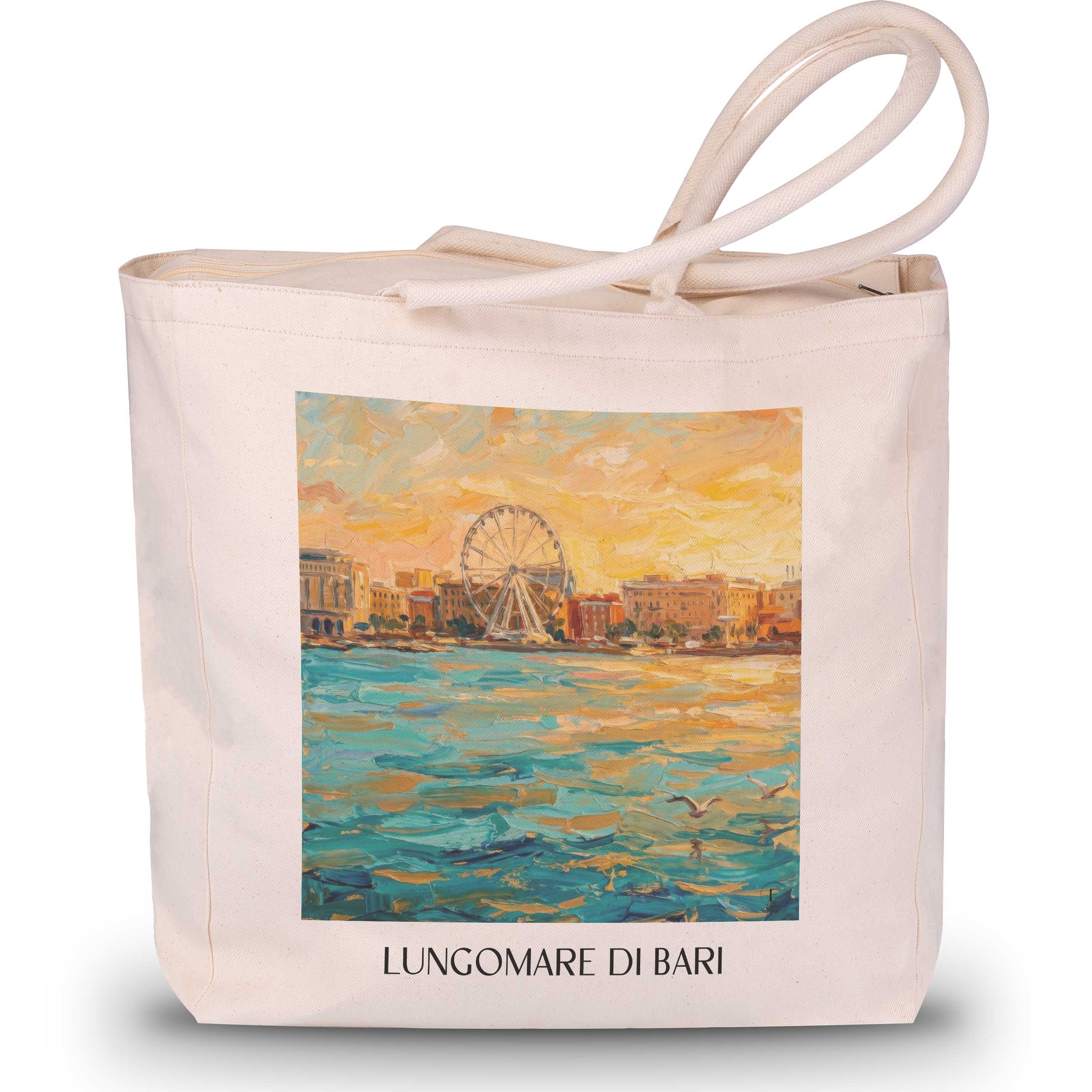lungomare-di-bari-apulien-italien-einkaufstasche-oil-painting-oelgemaelde