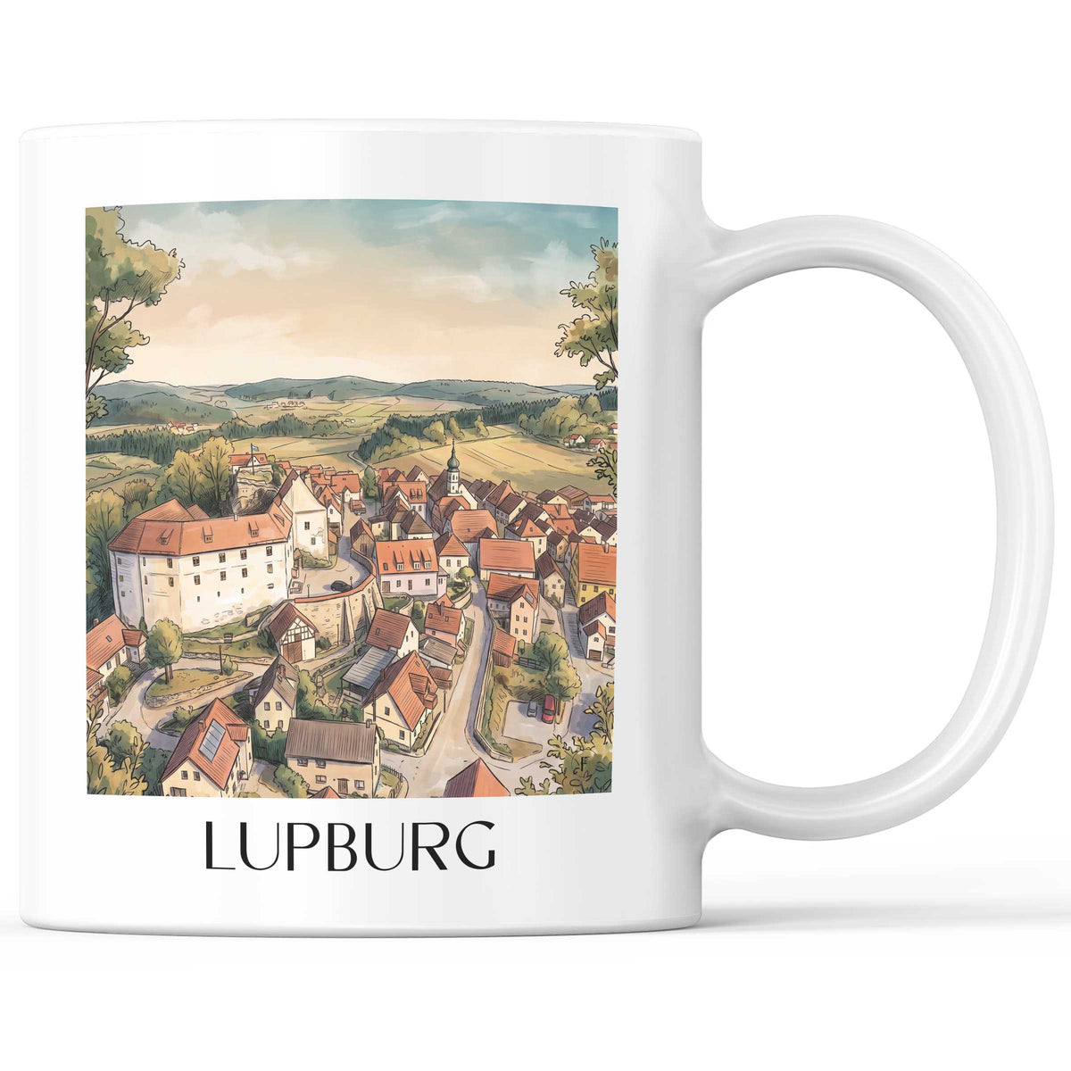 Lupburg Kaffeebecher - Bayern - Deutschland Becher - Kaffeetasse im Aquarell Stil