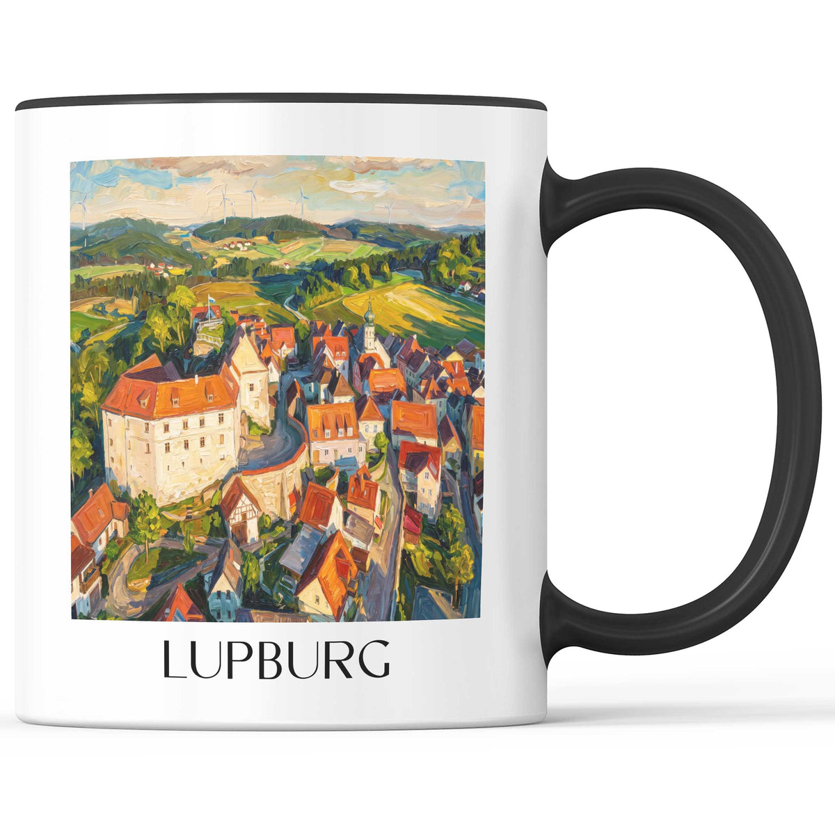 Lupburg Kaffeebecher - Bayern - Deutschland Becher - Kaffeetasse im Ölgemälde Stil - favplace