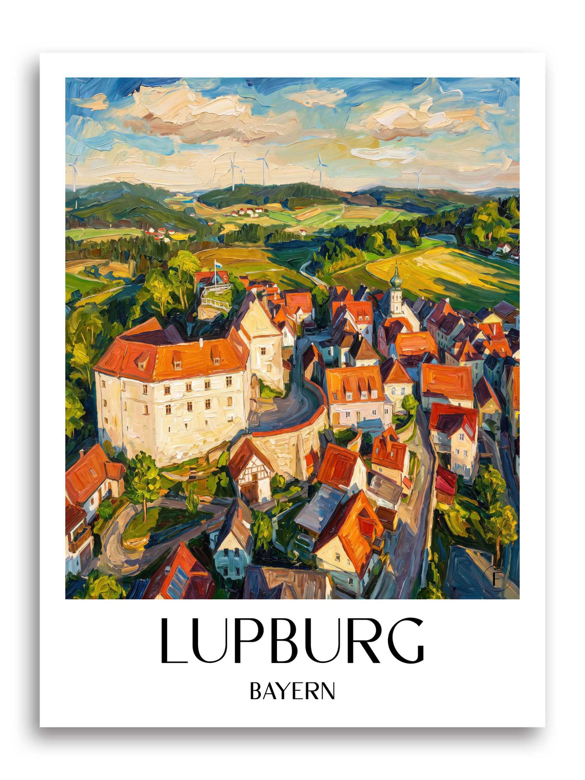 Lupburg Poster - Bayern - Deutschland Kunstdruck - Ölgemälde von A4 bis A1 - favplace