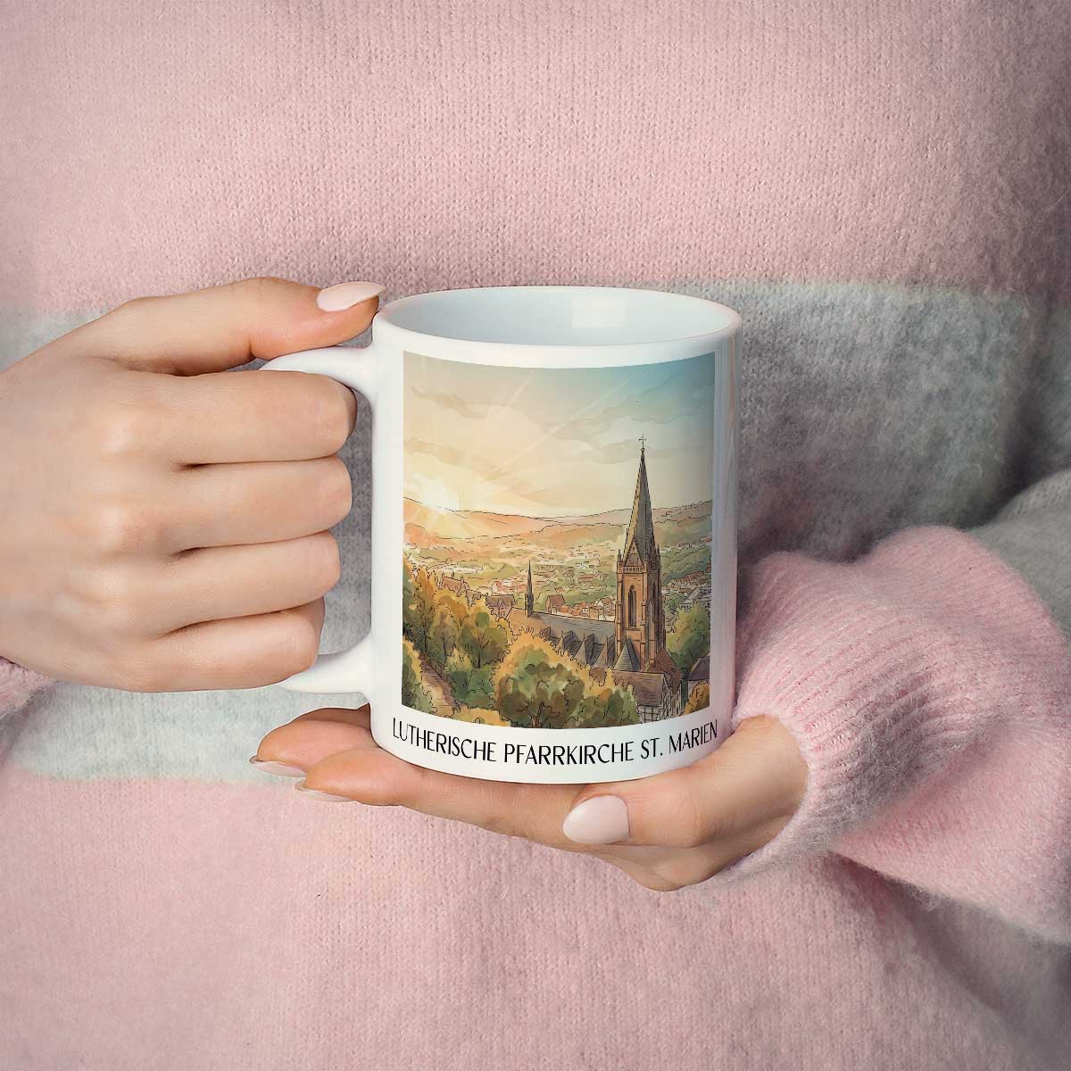 lutherische-pfarrkirche-st.-marien-marburg-deutschland-kaffeebecher-aquarell