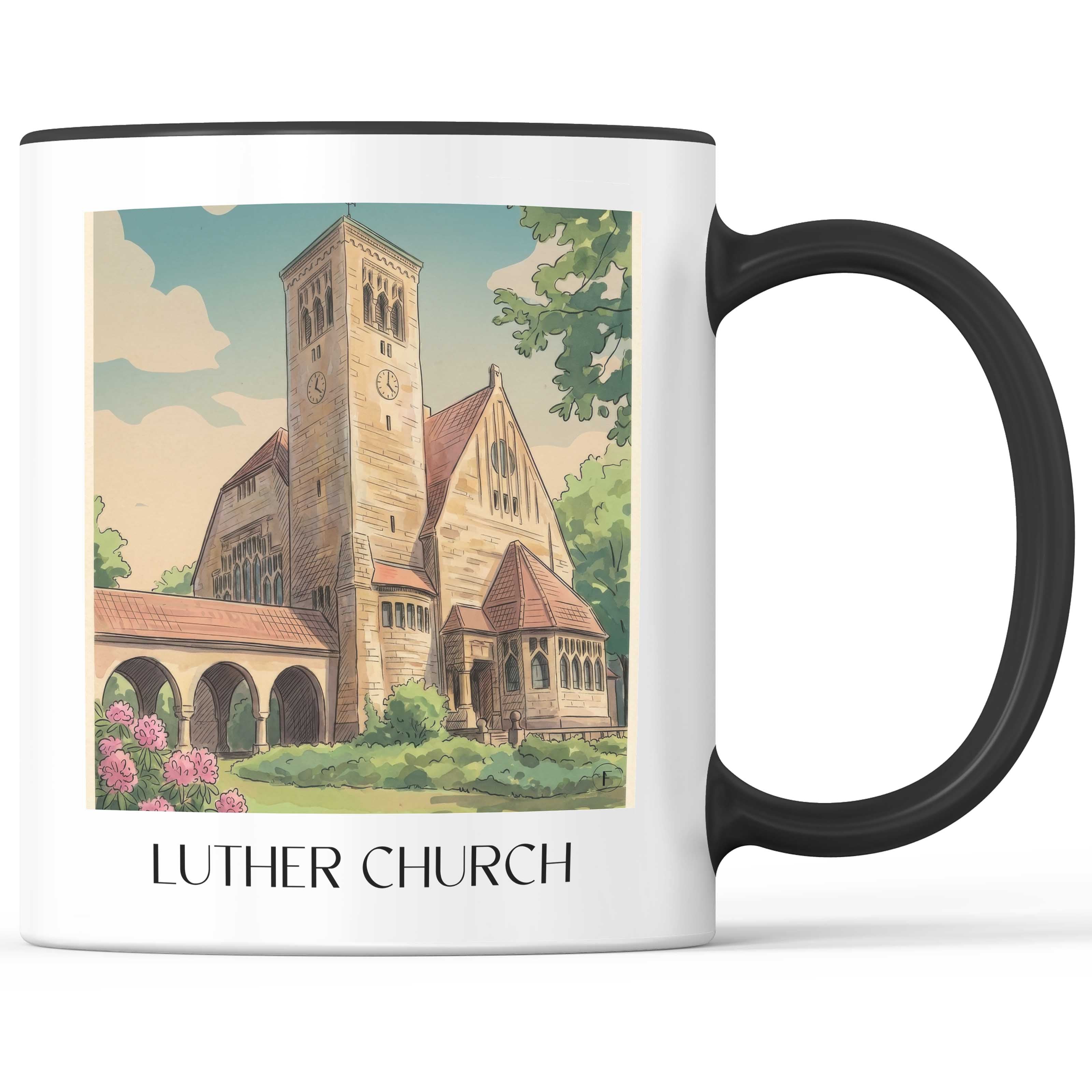 Lutherkirche Kaffeebecher - Bochum - Deutschland Becher - Kaffeetasse im Aquarell Stil - favplace
