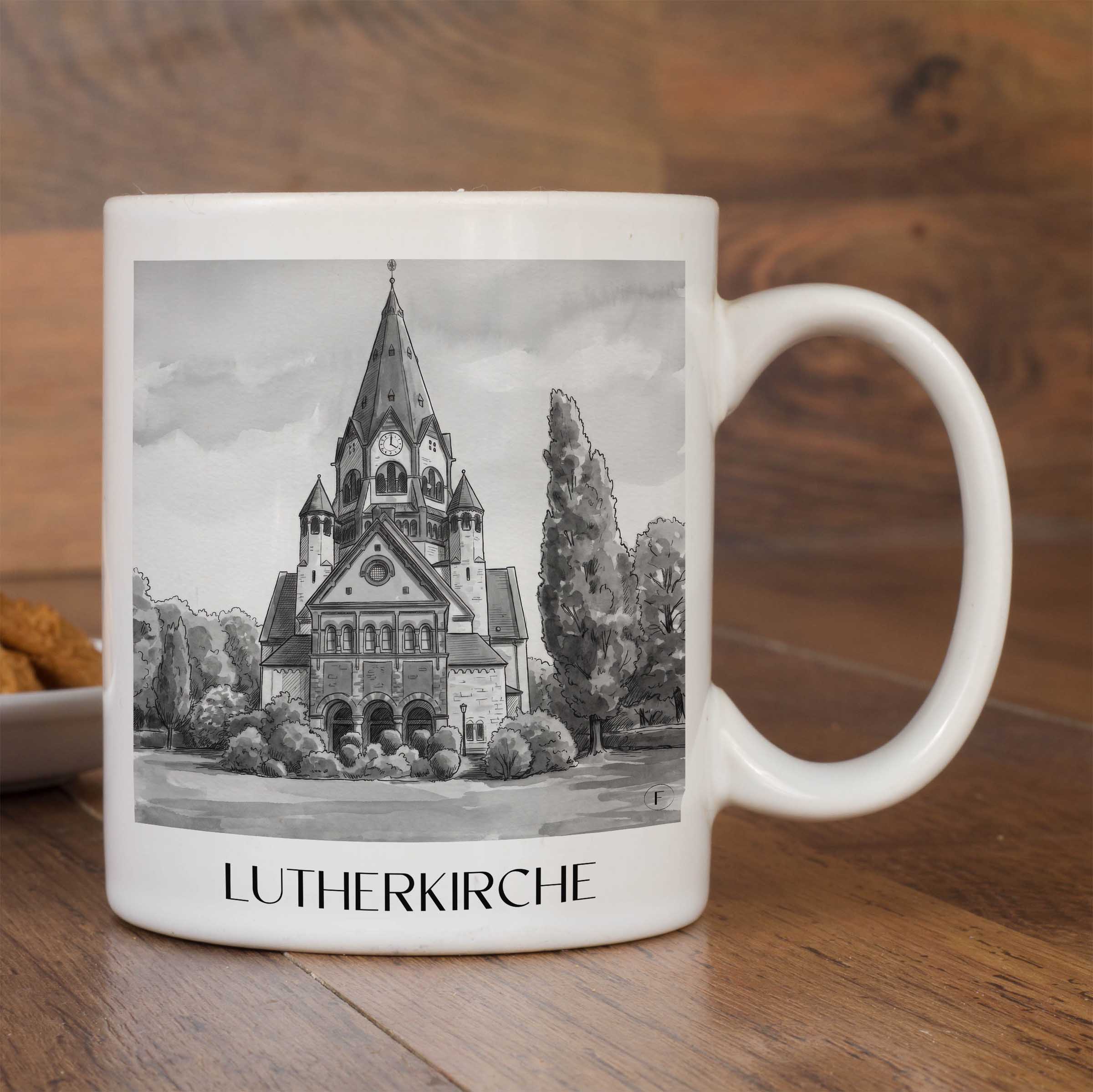 lutherkirche-chemnitz-deutschland-kaffeebecher-aquarell-schwarz-weiss