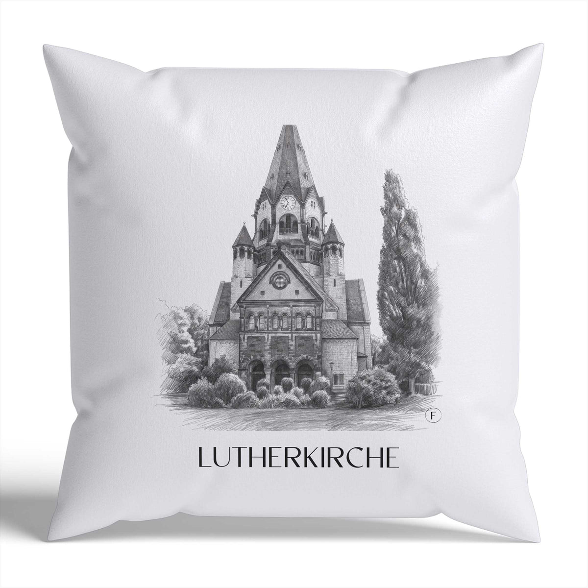 lutherkirche-chemnitz-deutschland-kissenbezug-bleistift-zeichnung-drawing