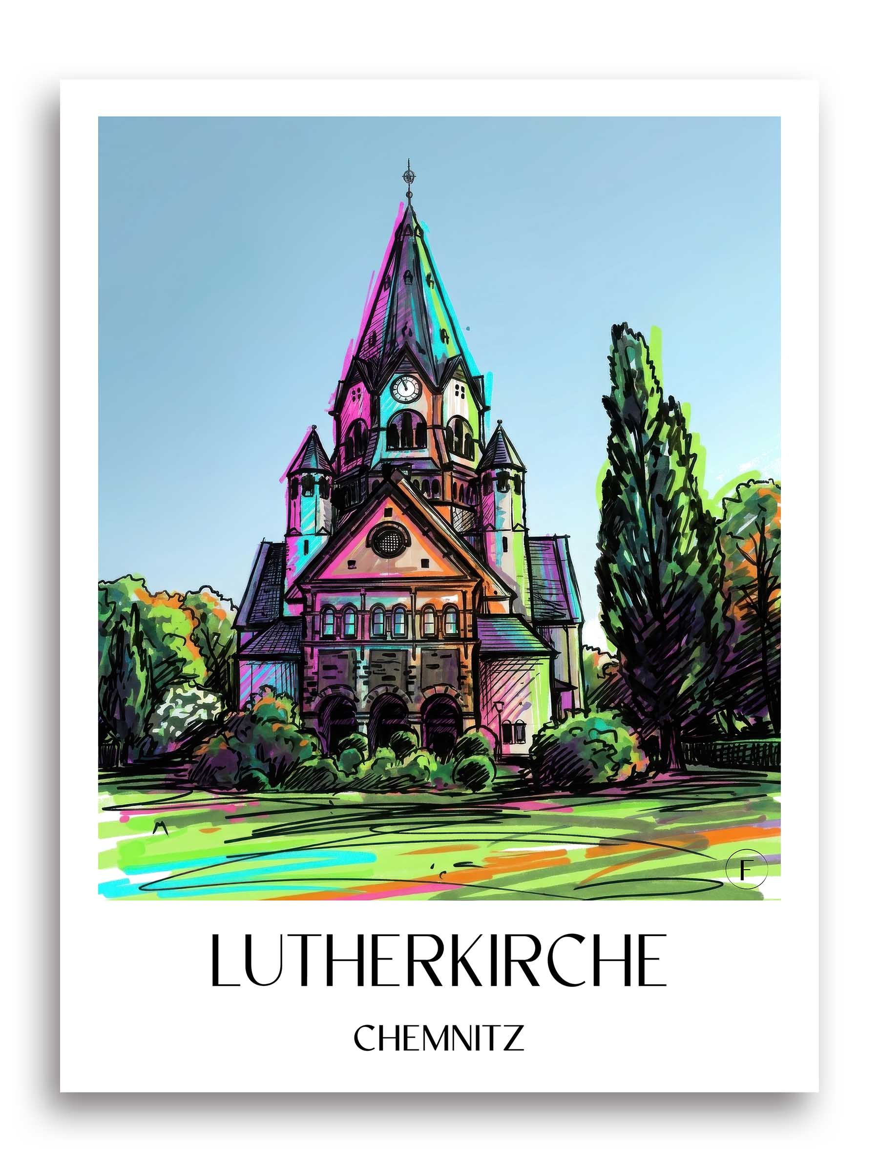 lutherkirche-chemnitz-deutschland-poster-graffiti