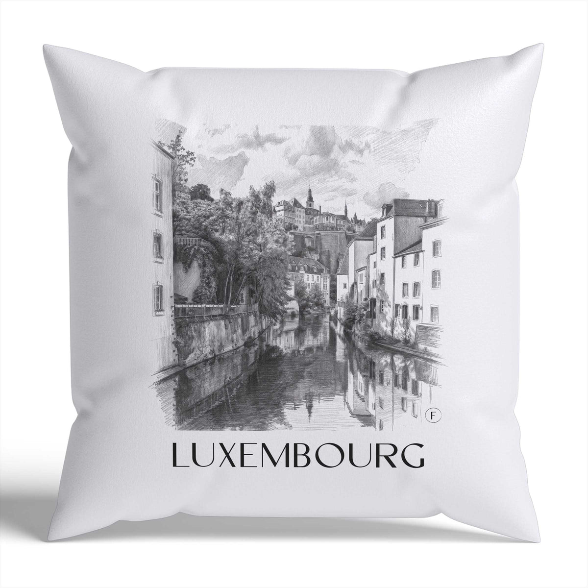 Luxemburg Kissenhülle - Zierkissen Bezug - Luxemburg - Luxemburg Kissen bzw. Kissenbezug im Zeichnung Stil - favplace
