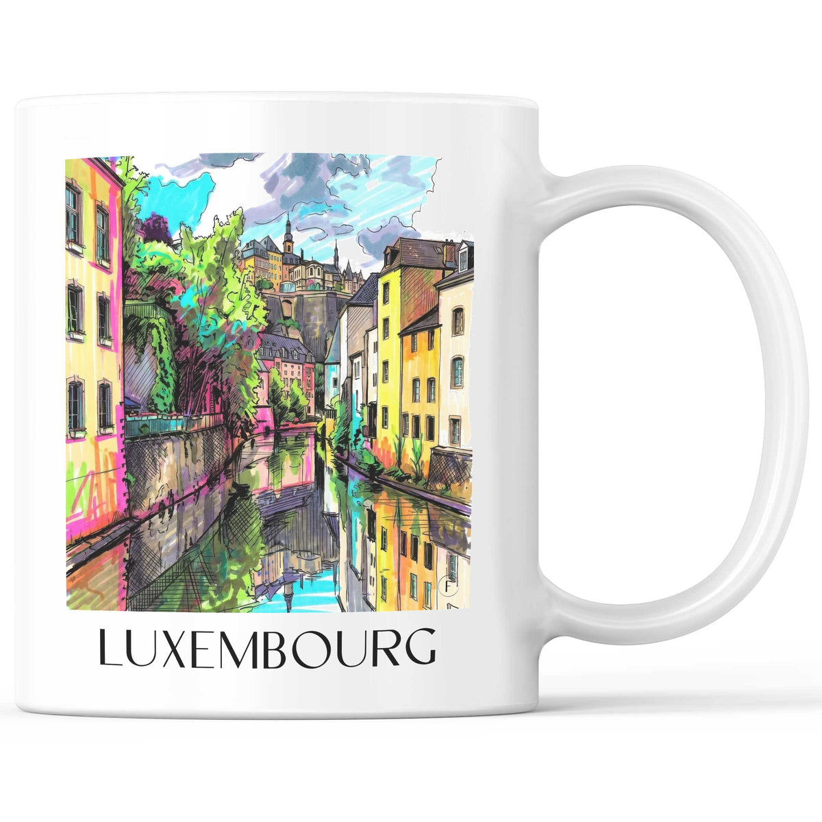 Luxemburg - Luxemburg Becher - Kaffeetasse im Tag Graffiti Stil - favplace