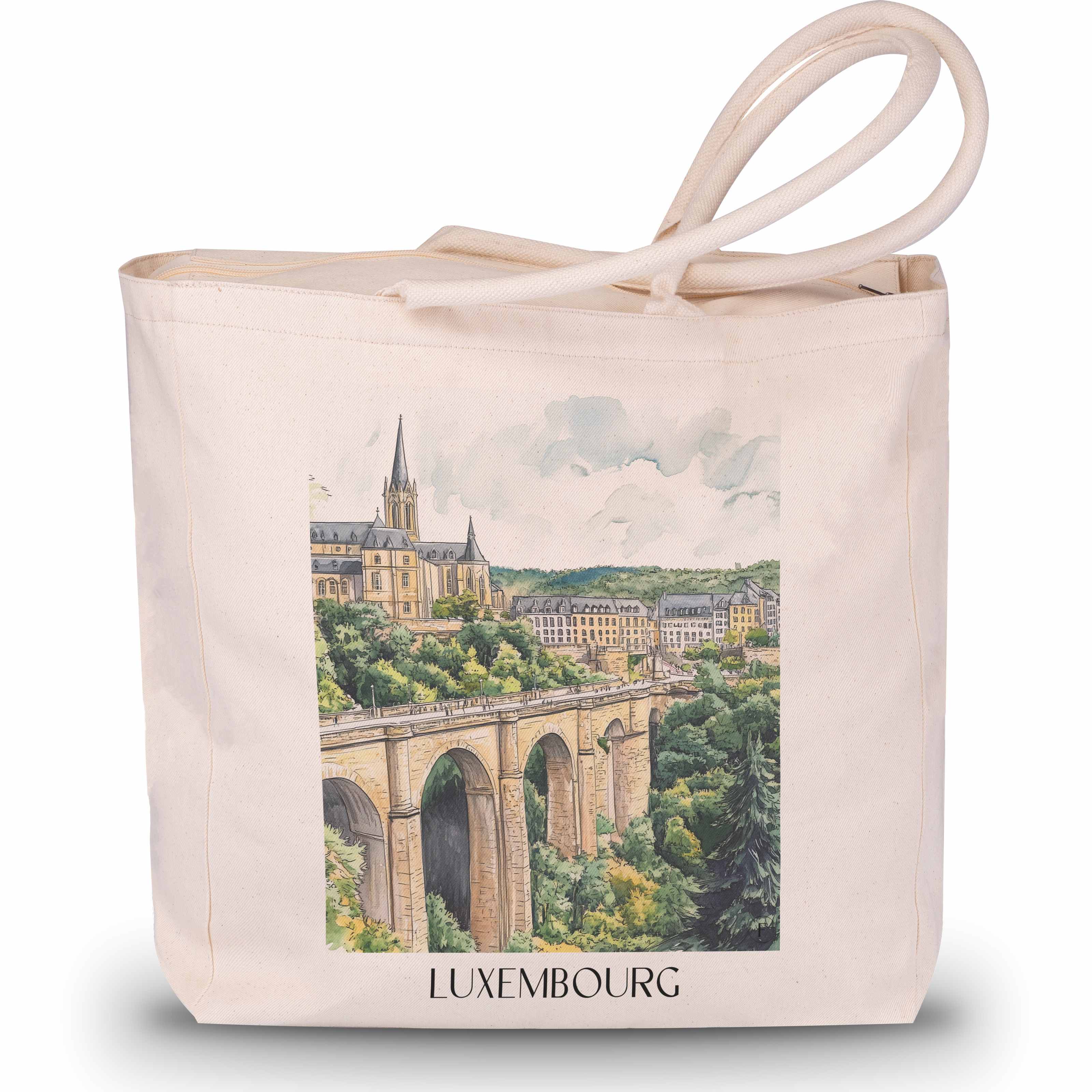 Luxemburg - Luxemburg Tote Bag - Einkaufstasche im Aquarell Stil - favplace