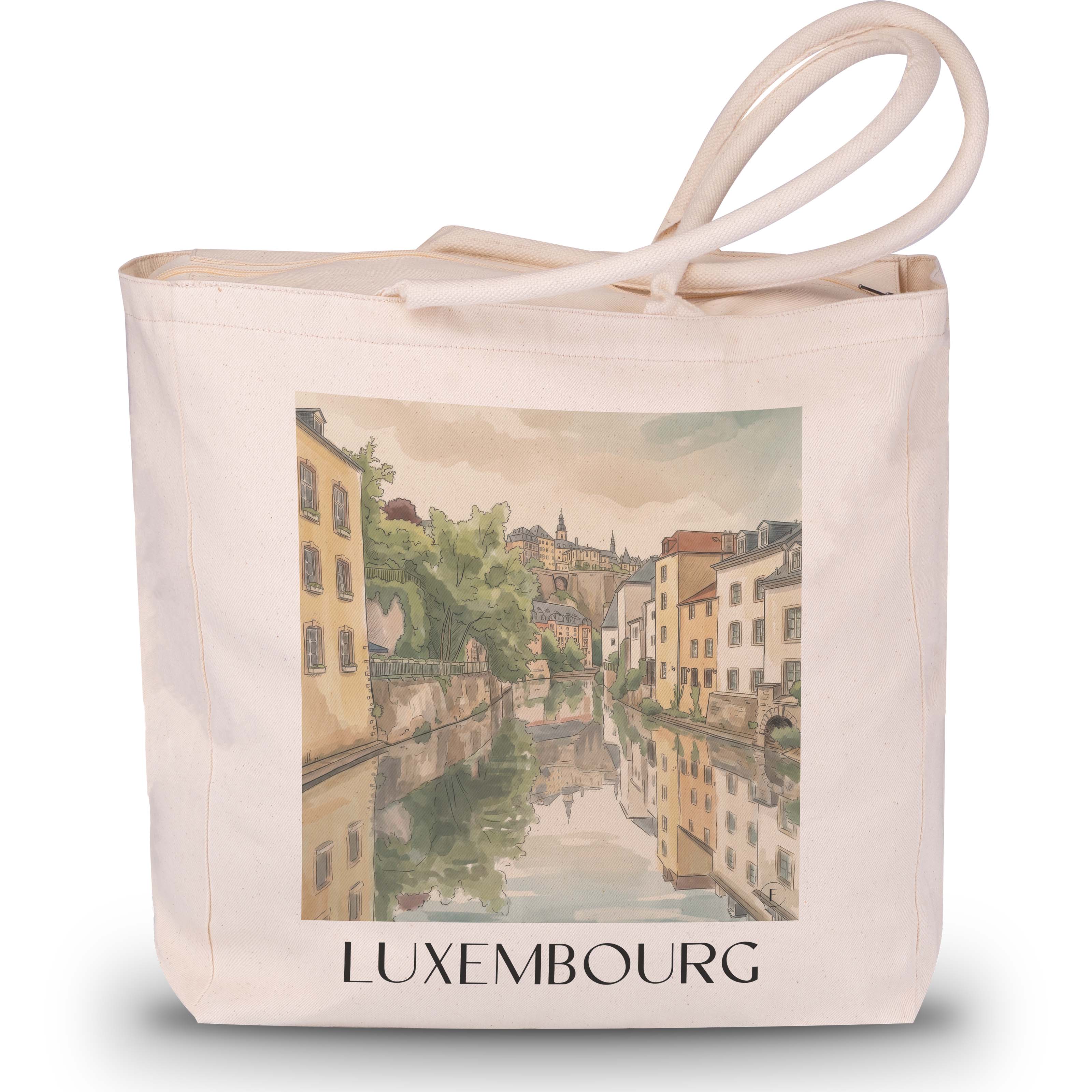 Luxemburg - Luxemburg Tote Bag - Einkaufstasche im Aquarell Stil - favplace