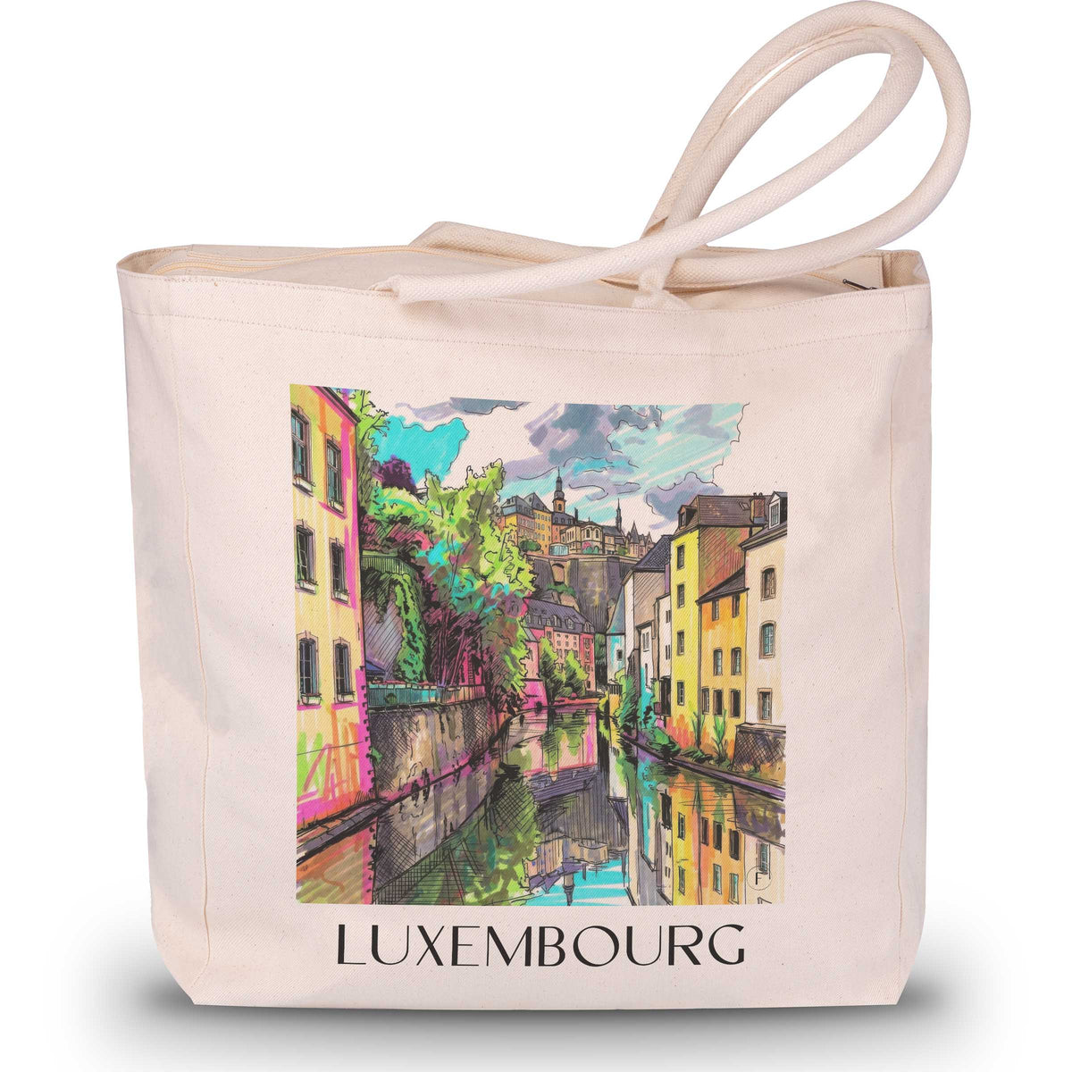 Luxemburg - Luxemburg Tote Bag - Einkaufstasche im Tag Graffiti Stil - favplace