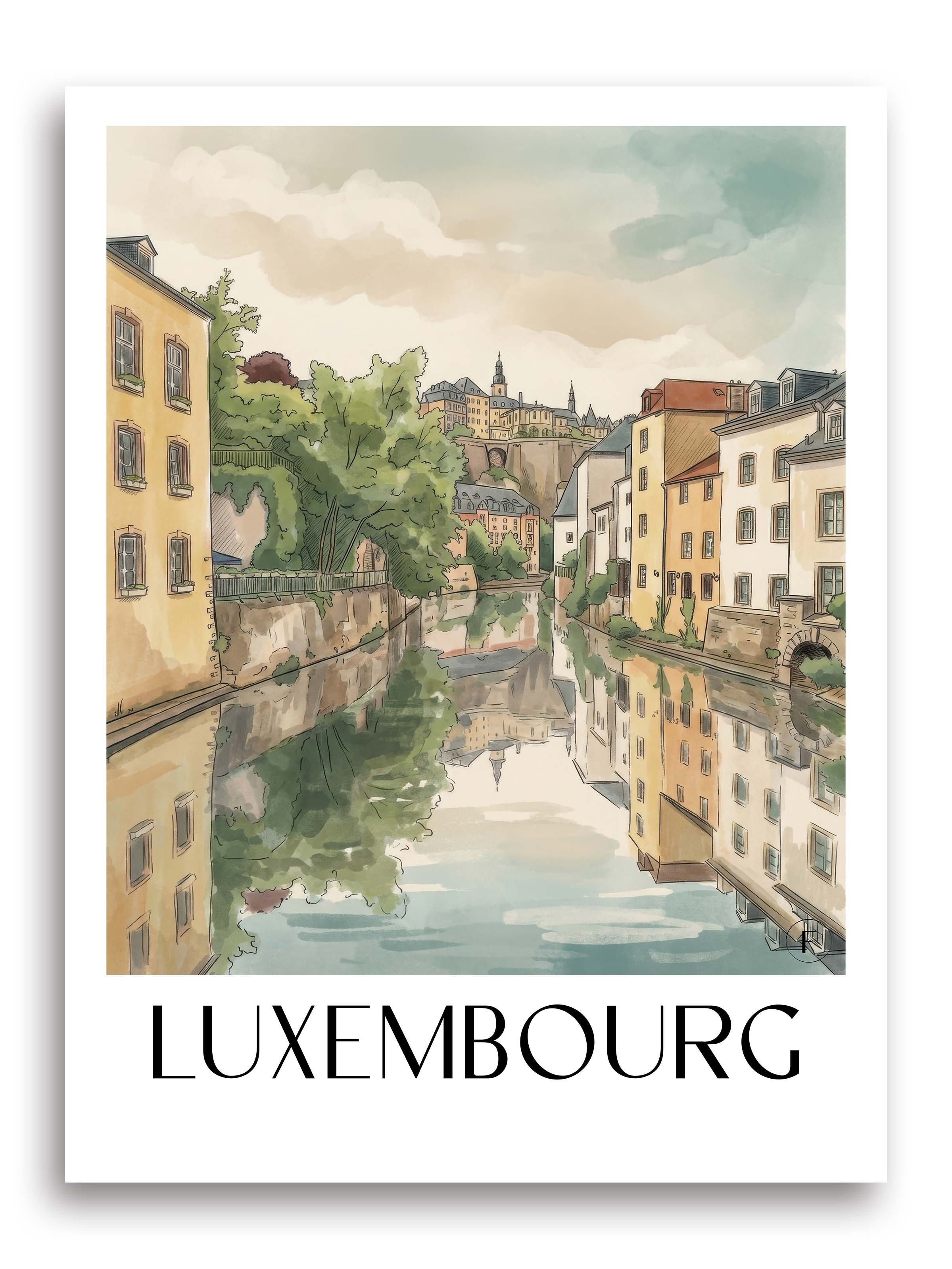 Luxemburg Poster - Luxemburg Kunstdruck - Aquarell von A4 bis A1 - favplace
