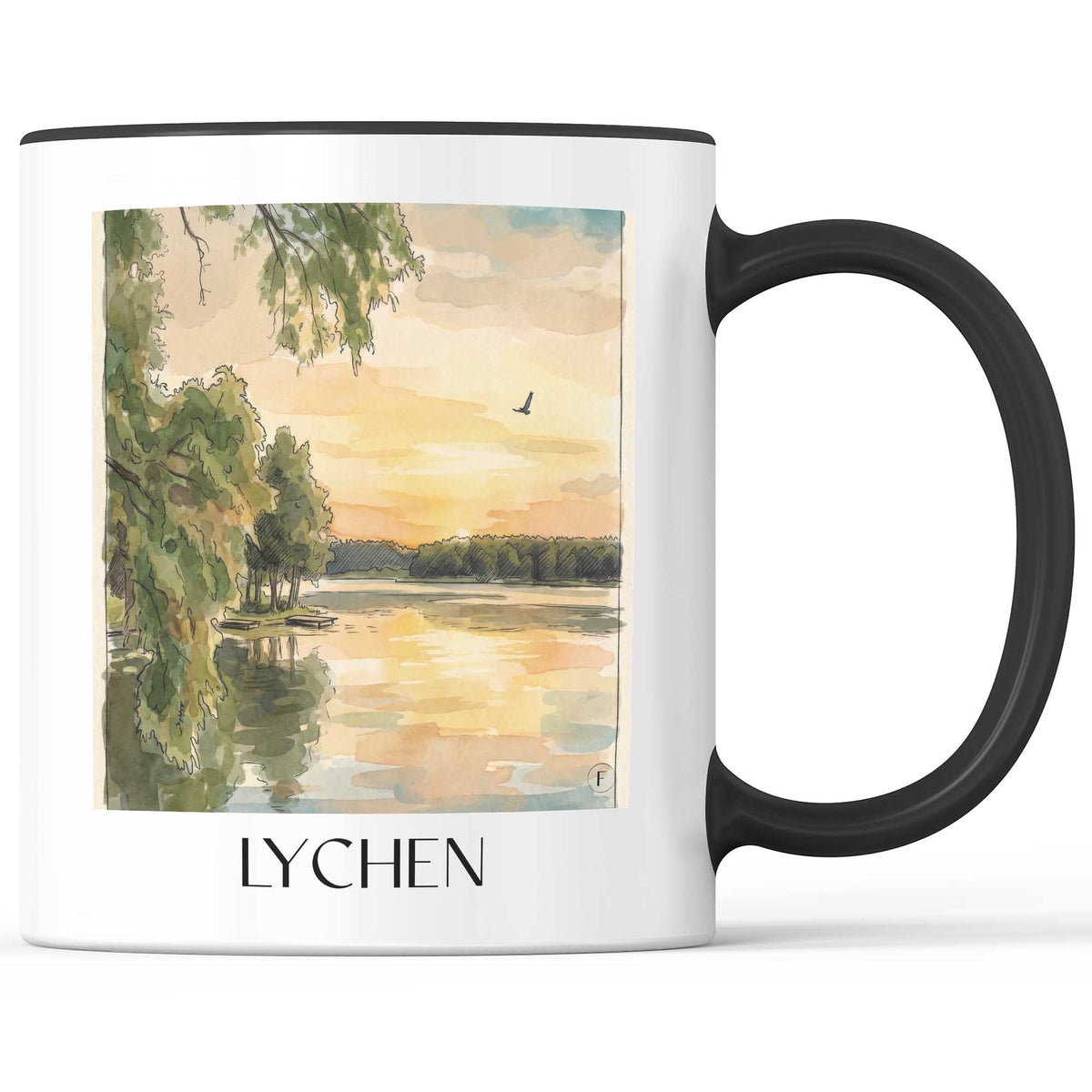 Lychen Kaffeebecher - Uckermark - Deutschland Becher - Kaffeetasse im Aquarell Stil - favplace