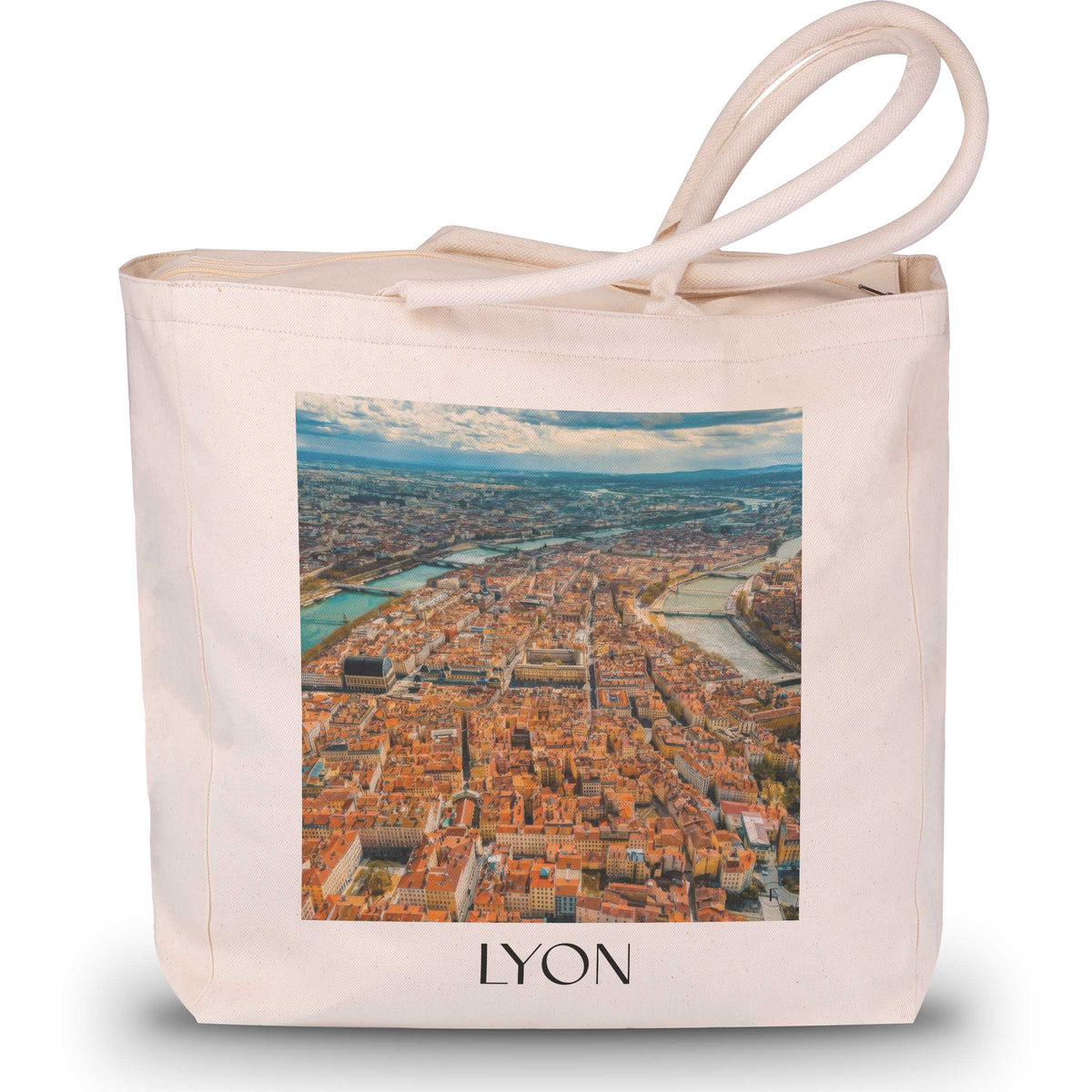 Lyon Shopping Tasche - Rhône - Frankreich Tote Bag - Einkaufstasche im Ölgemälde Stil - favplace