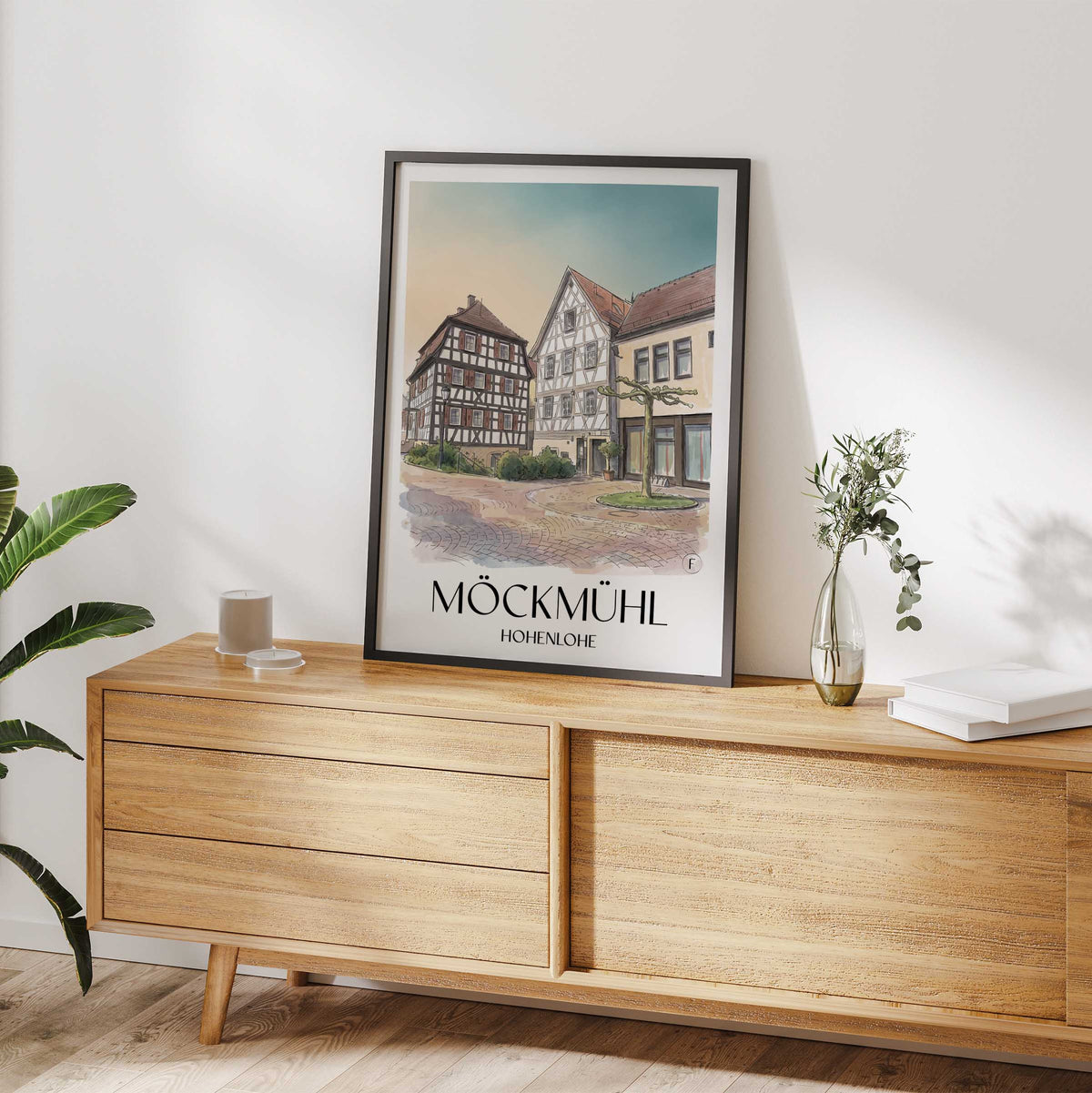 möckmühl-hohenlohe-deutschland-poster-aquarell