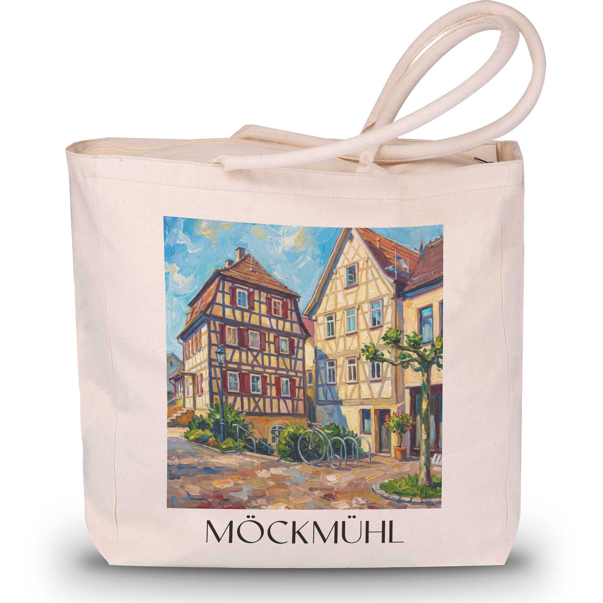 möckmühl-hohenlohe-deutschland-einkaufstasche-oil-painting-oelgemaelde