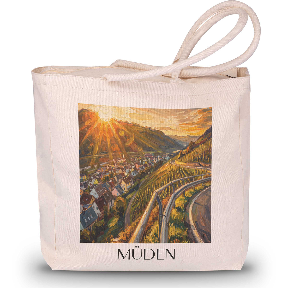 müden-mosel-deutschland-einkaufstasche-oil-painting-oelgemaelde