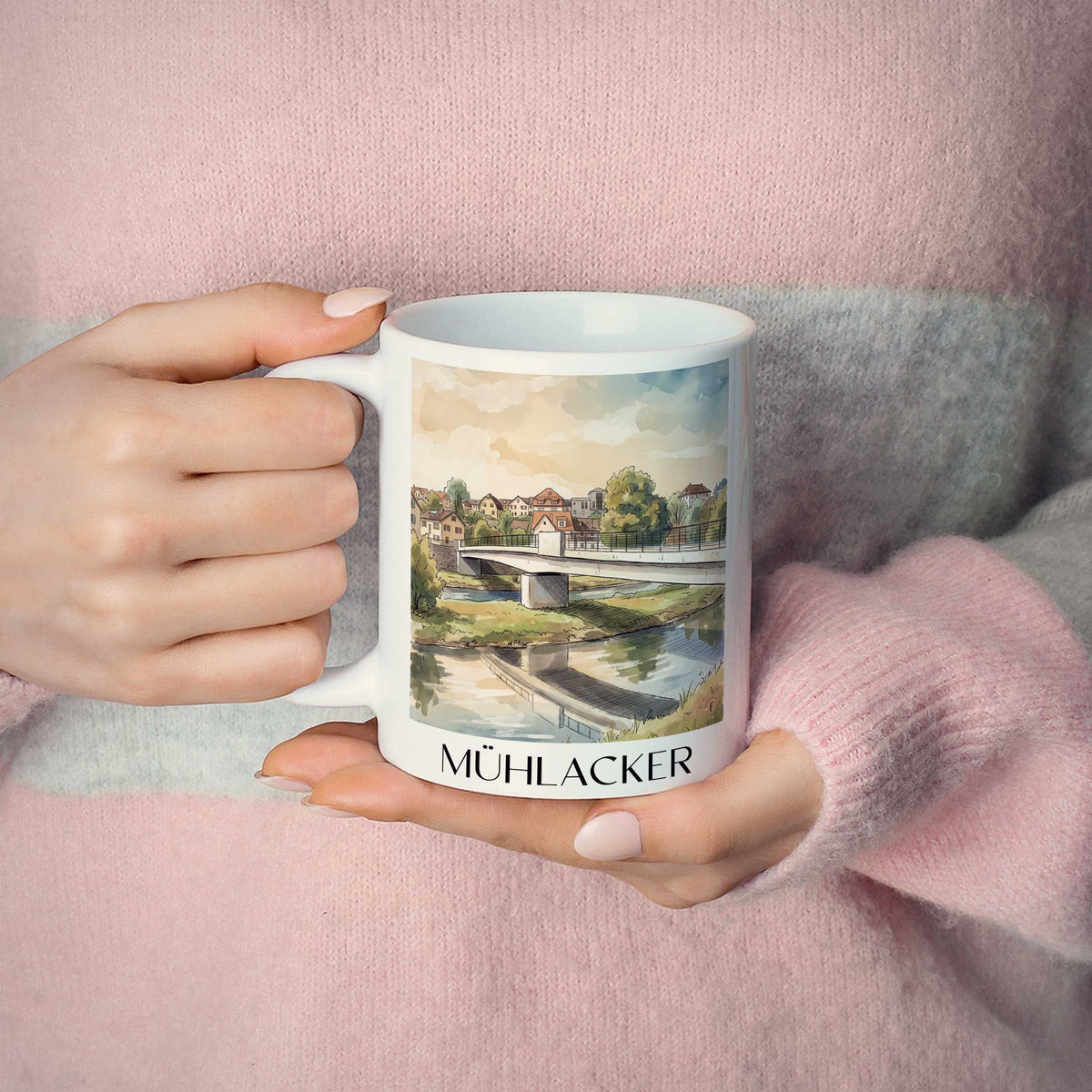 mühlacker-enztal-deutschland-kaffeebecher-aquarell