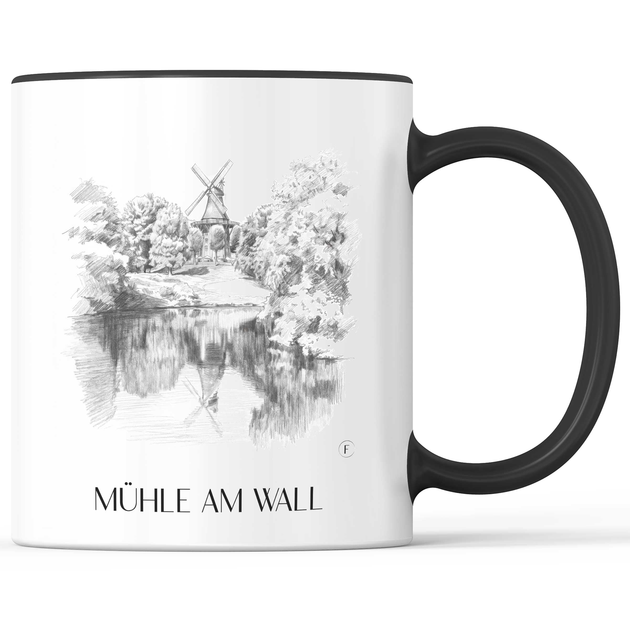 mühle-am-wall-bremen-deutschland-kaffeebecher-bleistift-zeichnung-drawing