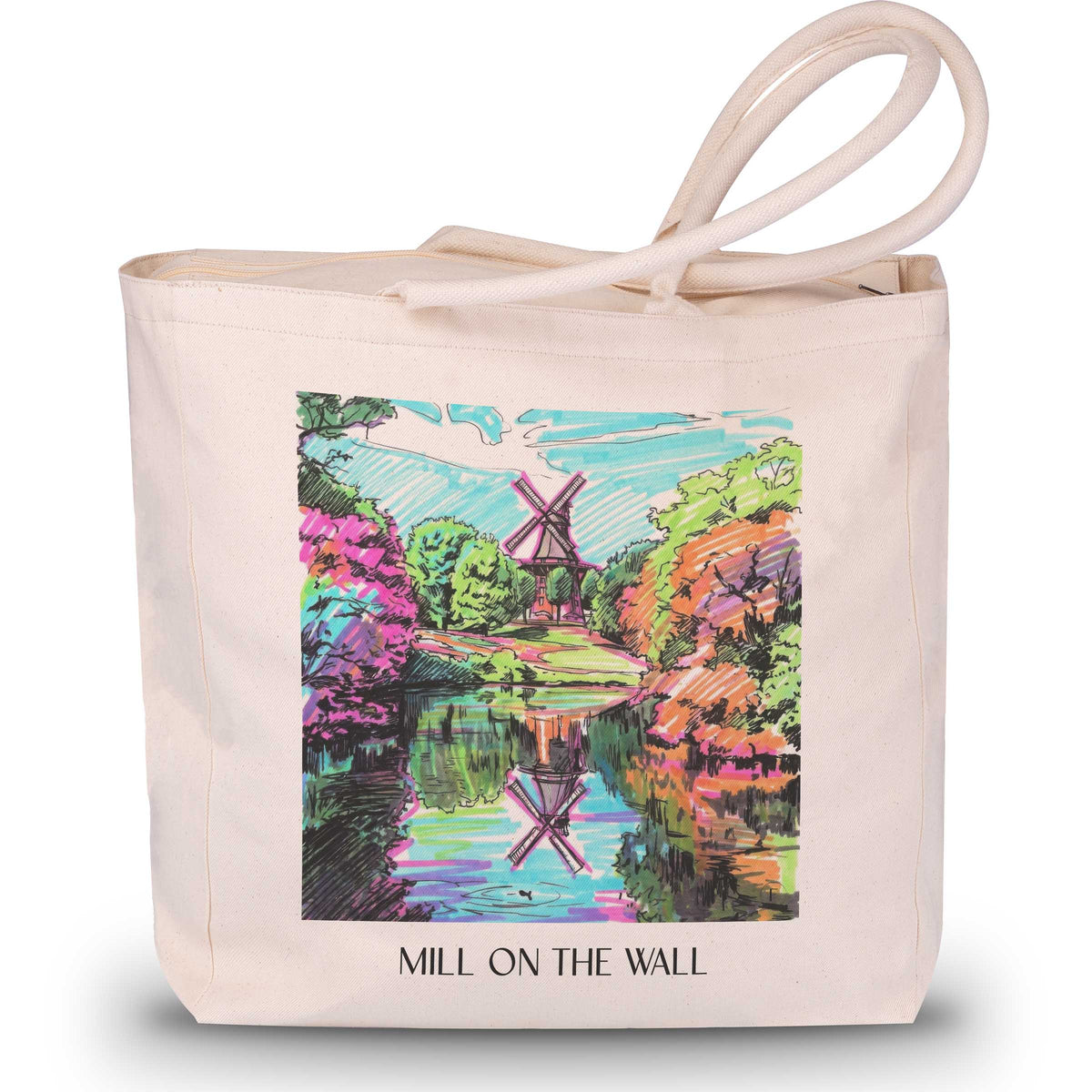 Mühle am Wall Shopping Tasche - Bremen - Deutschland Tote Bag - Einkaufstasche im Tag Graffiti Stil - favplace