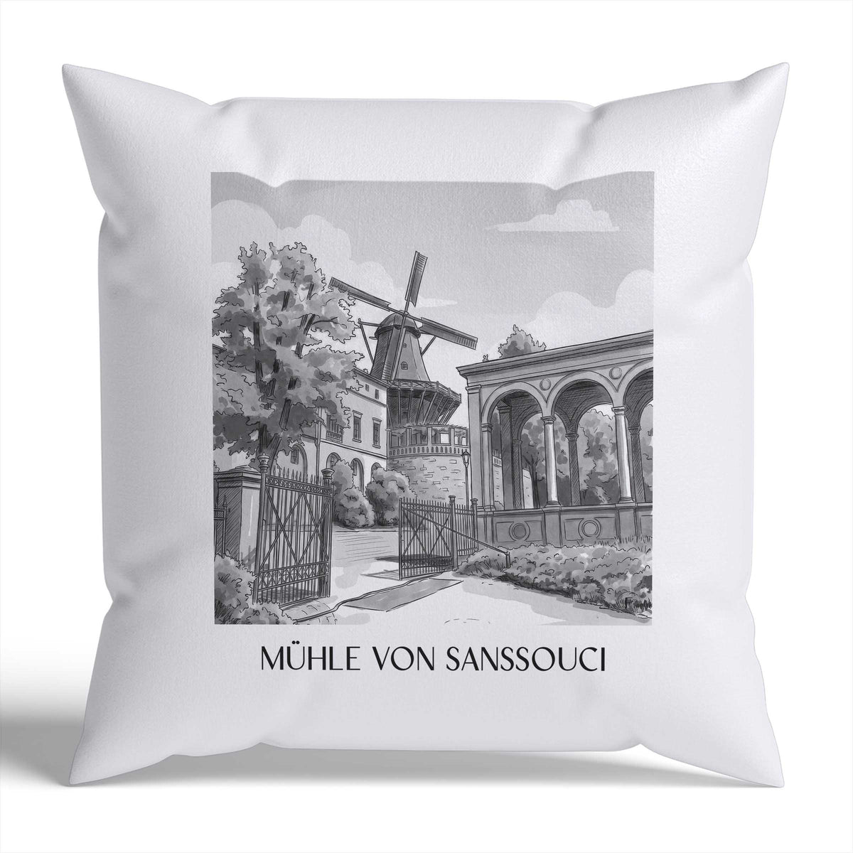 mühle-von-sanssouci-potsdam-deutschland-kissenbezug-aquarell-schwarz-weiss