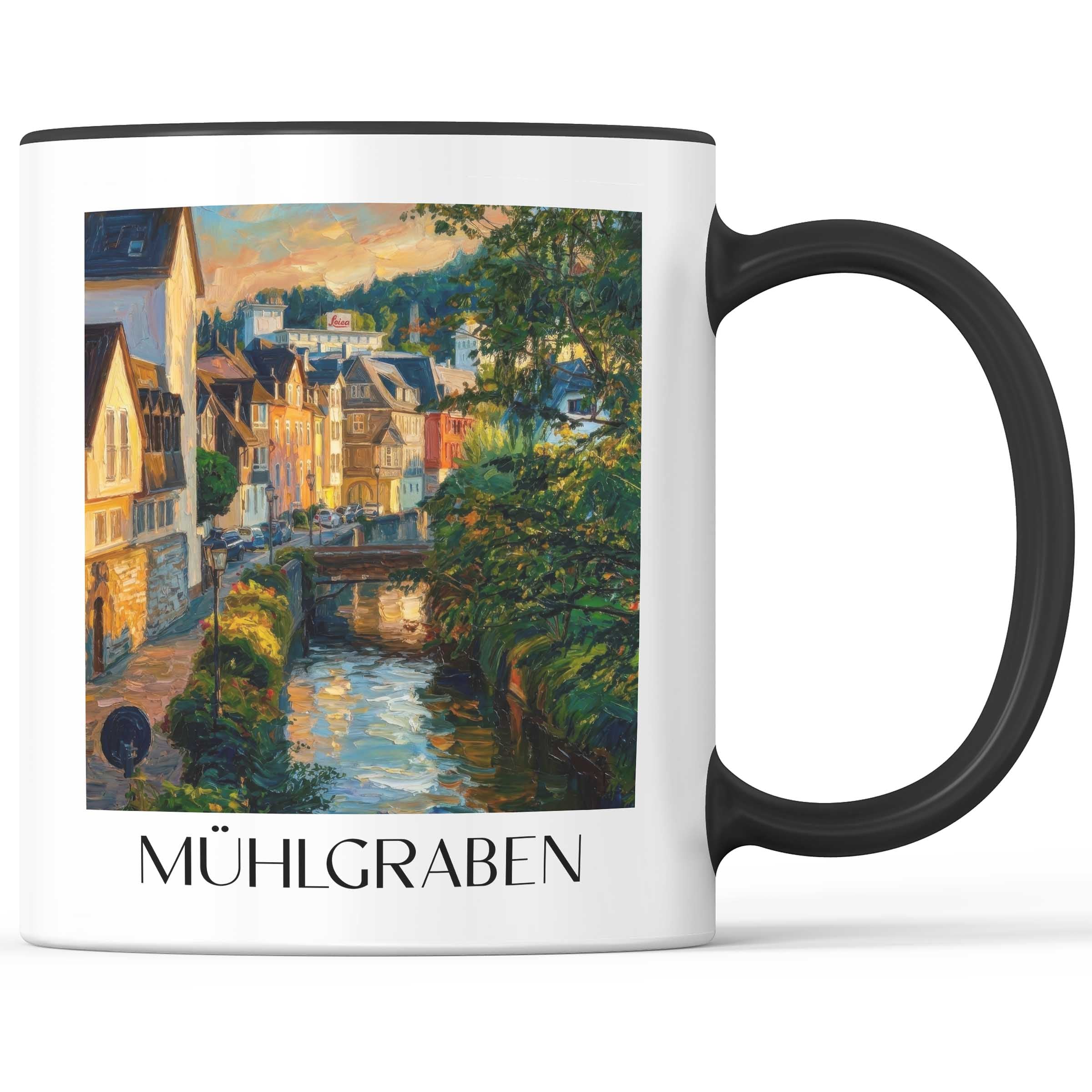 Mühlgraben Kaffeebecher - Wetzlar - Deutschland Becher - Kaffeetasse im Ölgemälde Stil - favplace
