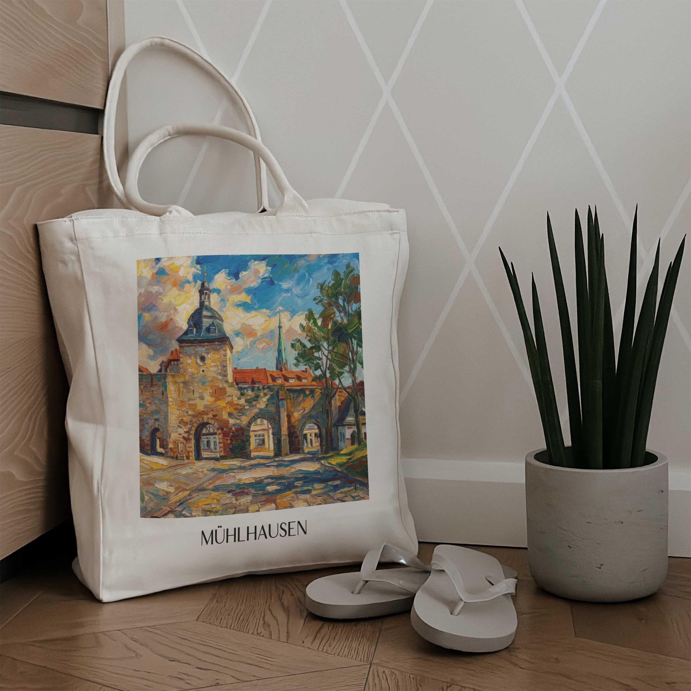 mühlhausen-thüringen-deutschland-einkaufstasche-oil-painting-oelgemaelde