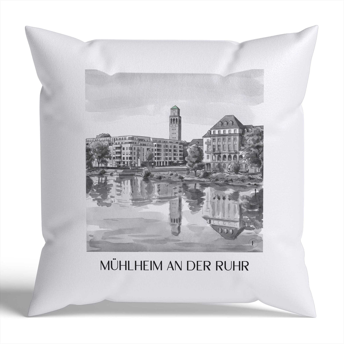 mühlheim-an-der-ruhr-ruhrgebiet-deutschland-kissenbezug-aquarell-schwarz-weiss