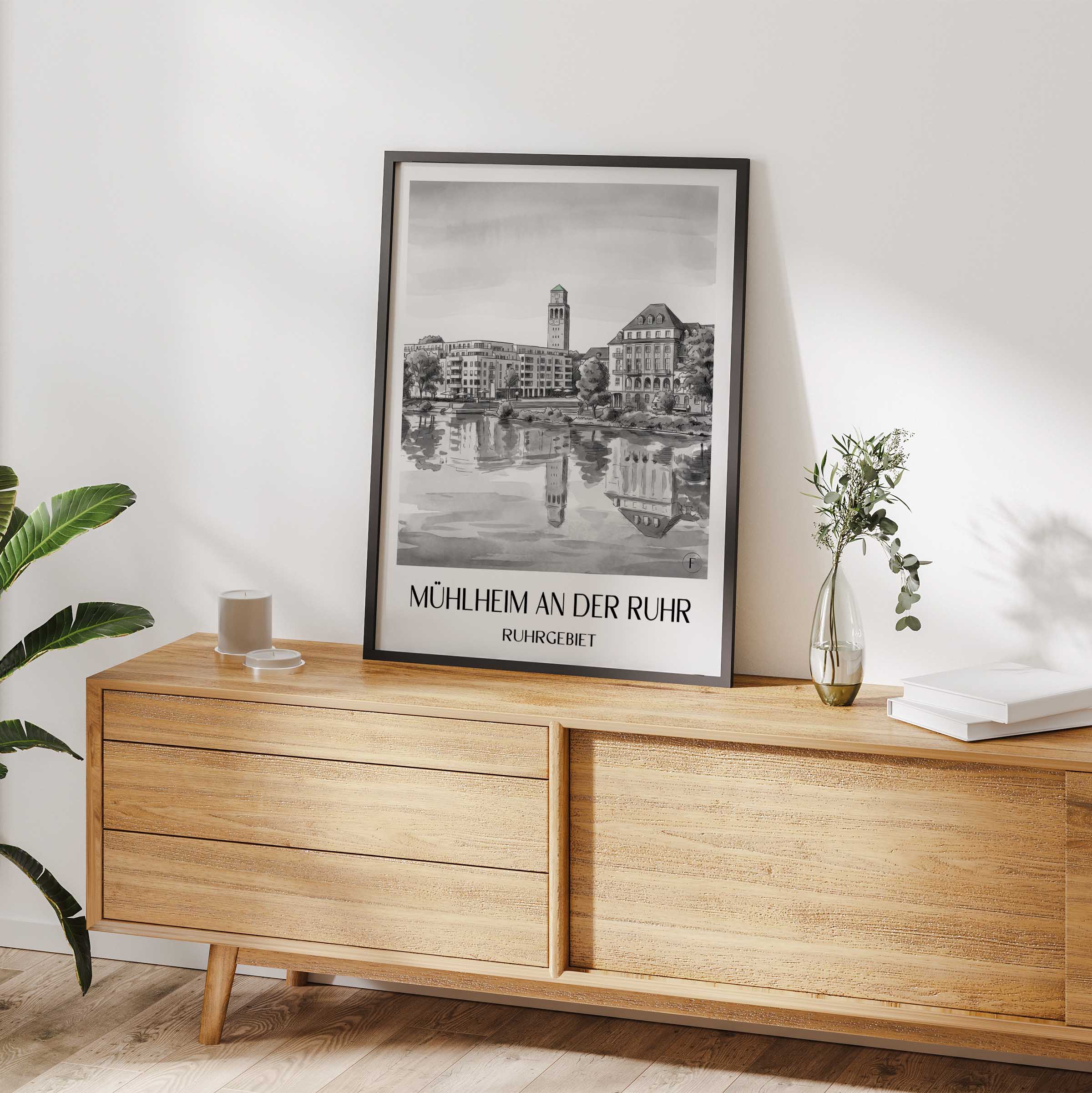 mühlheim-an-der-ruhr-ruhrgebiet-deutschland-poster-aquarell-schwarz-weiss
