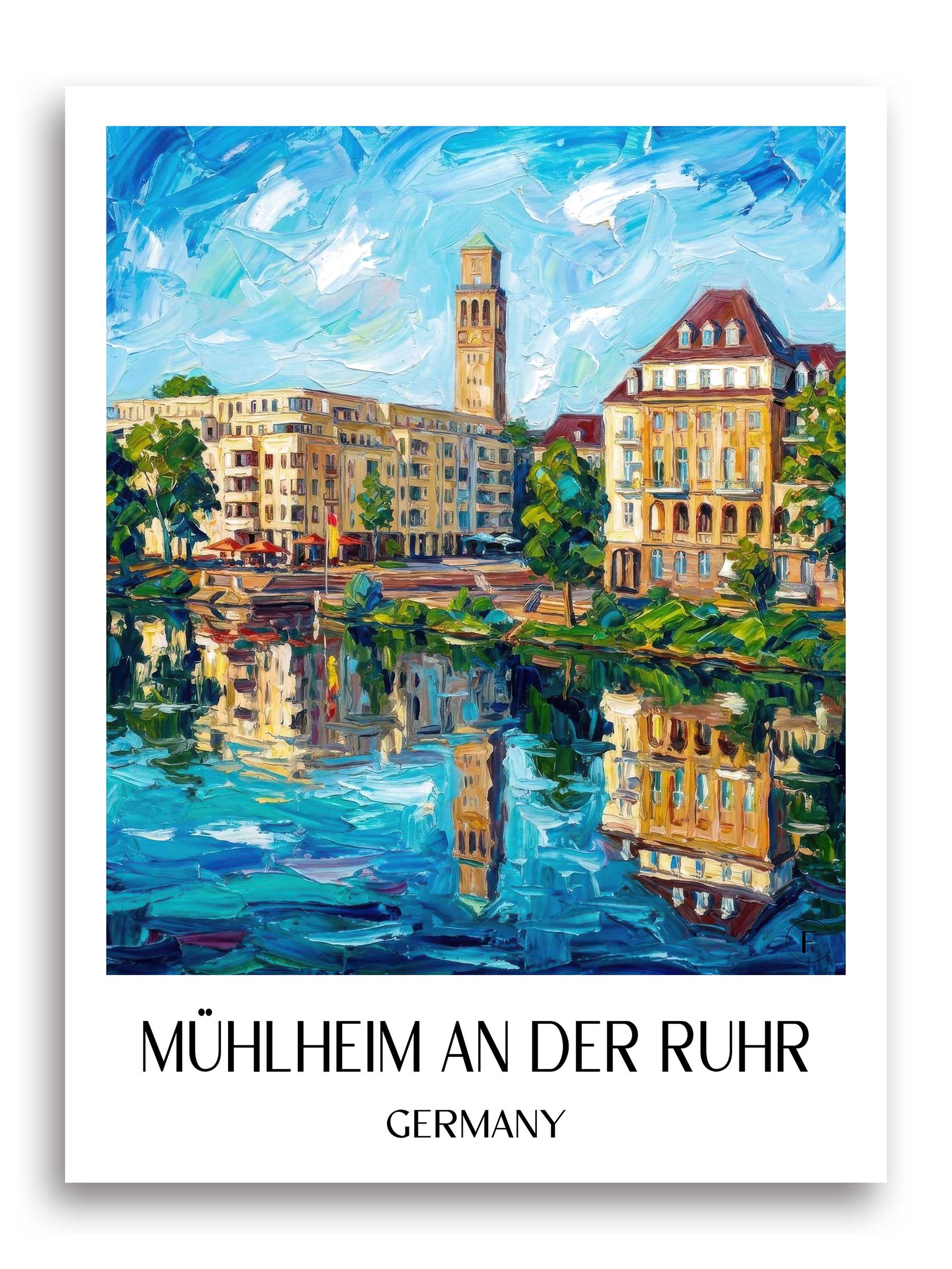 Mühlheim an der Ruhr Poster - Ruhrgebiet - Deutschland Kunstdruck - Ölgemälde von A4 bis A1 - favplace