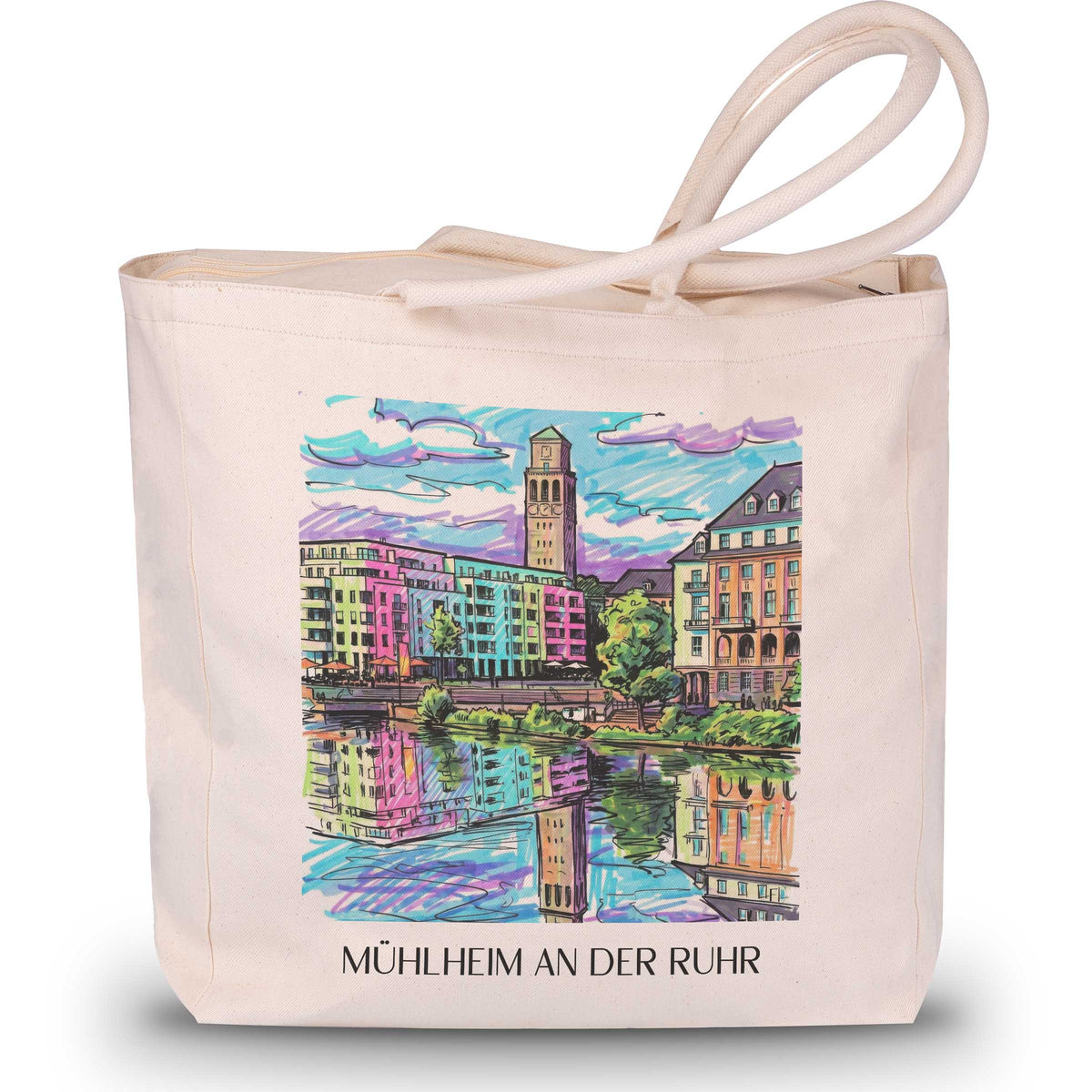 Mühlheim an der Ruhr Shopping Tasche - Ruhrgebiet - Deutschland Tote Bag - Einkaufstasche im Tag Graffiti Stil - favplace