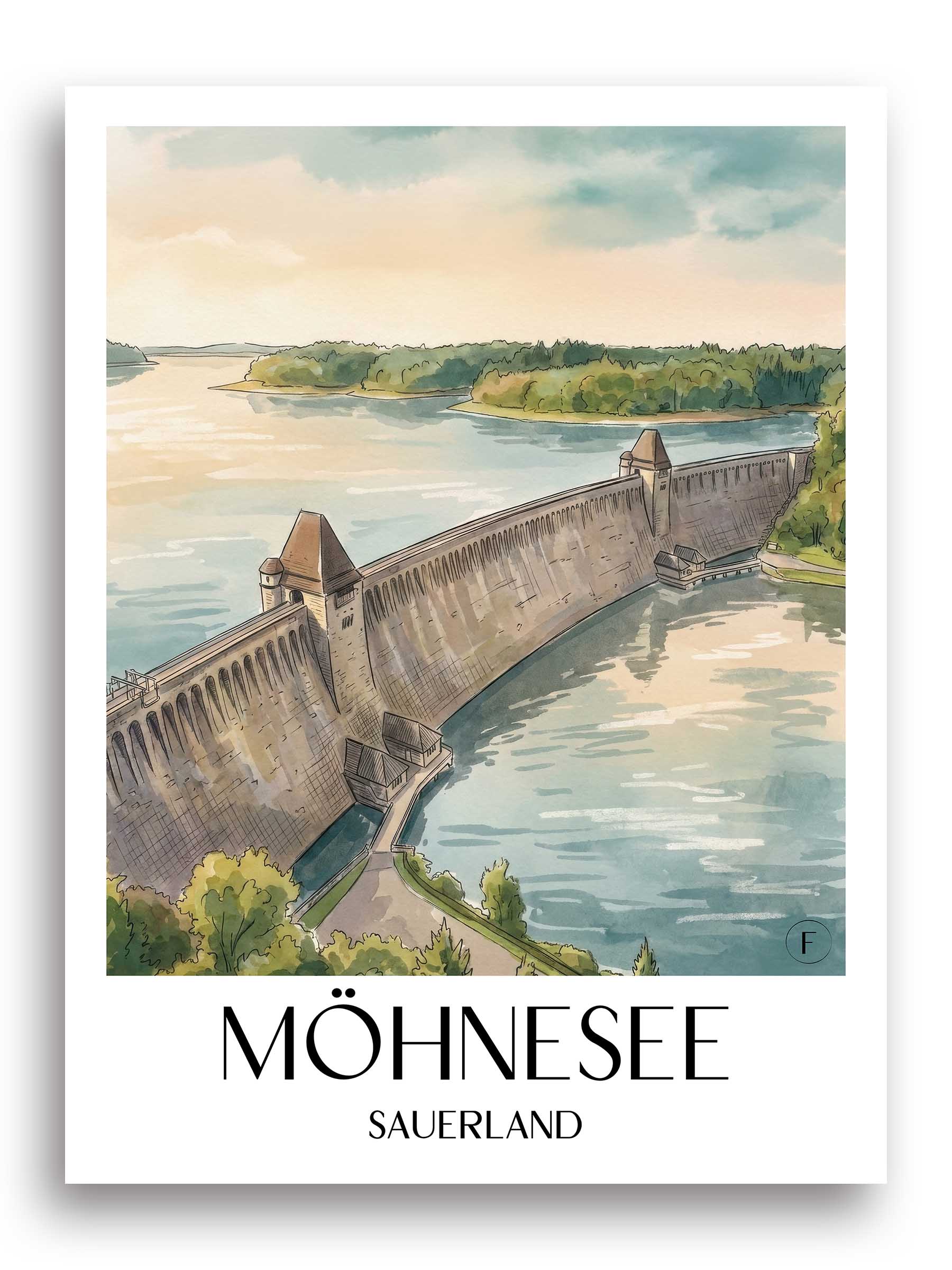 möhnesee-sauerland-deutschland-poster-aquarell