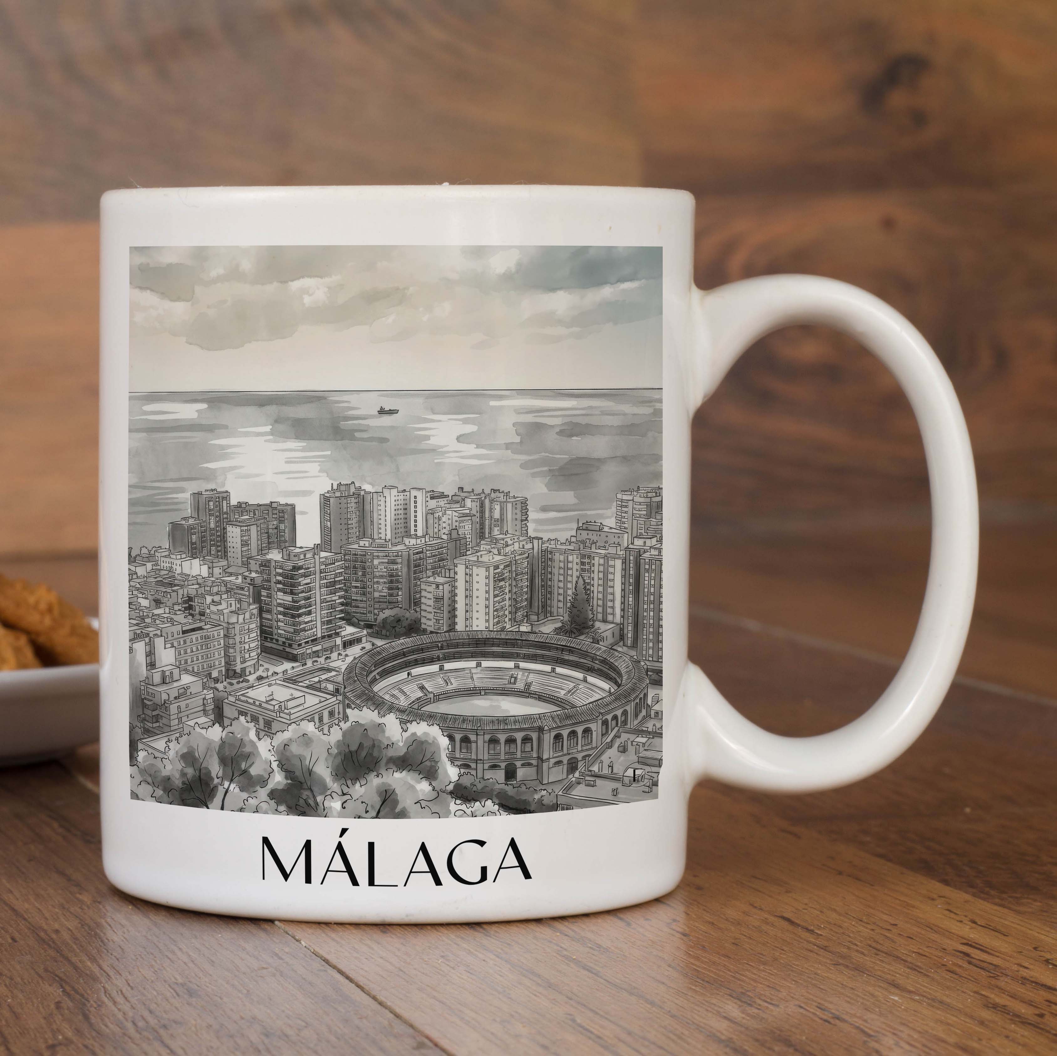 málaga-spanien-spanien-kaffeebecher-aquarell-schwarz-weiss