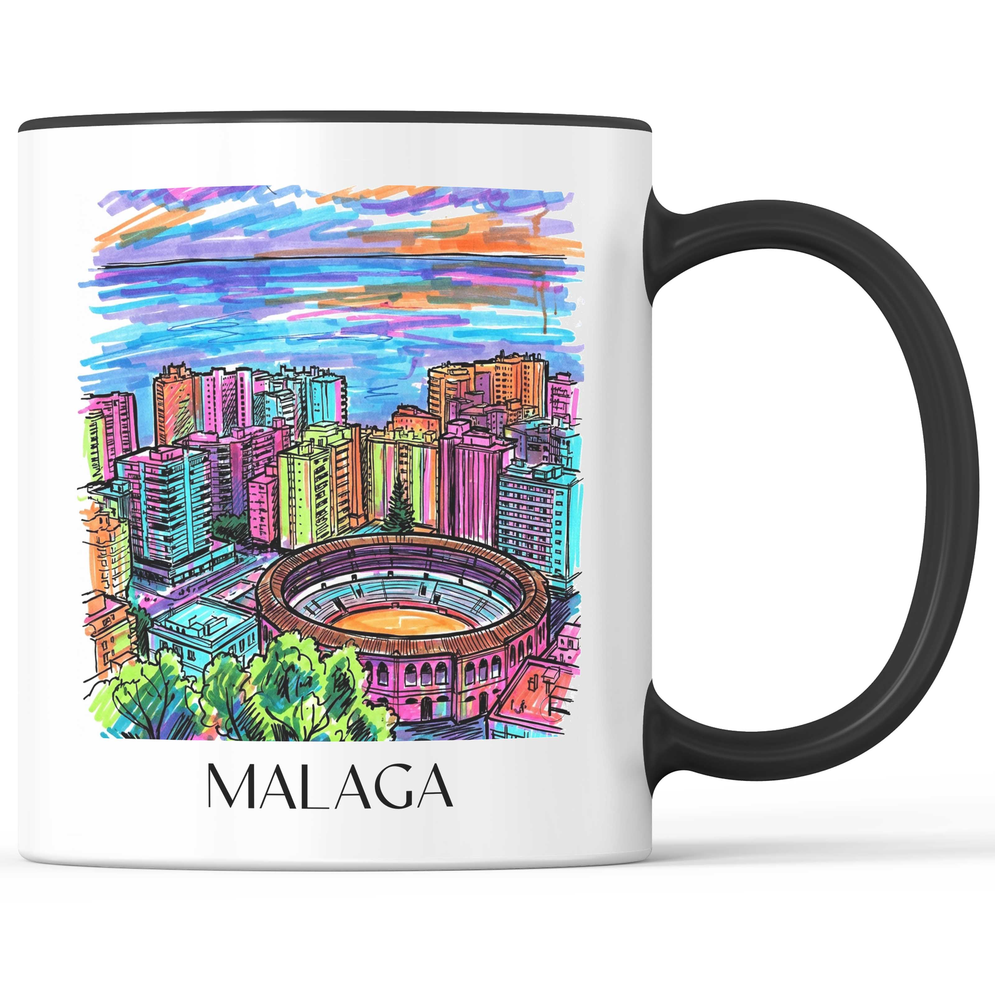 Málaga Kaffeebecher - Spanien - Spanien Becher - Kaffeetasse im Tag Graffiti Stil - favplace