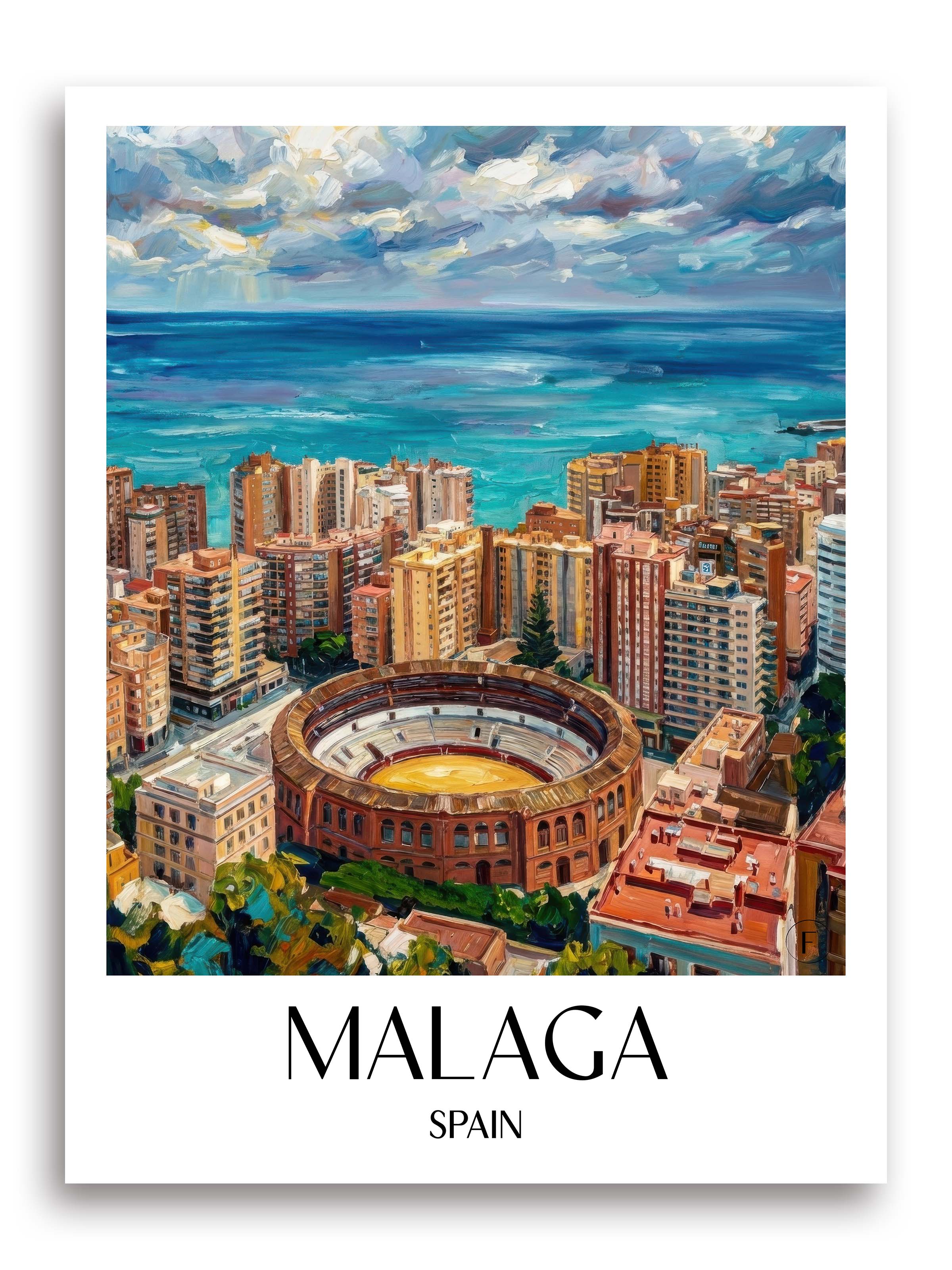 Málaga Poster - Spanien - Spanien und Spanien Kunstdruck - Ölgemälde von A4 bis A1 - favplace