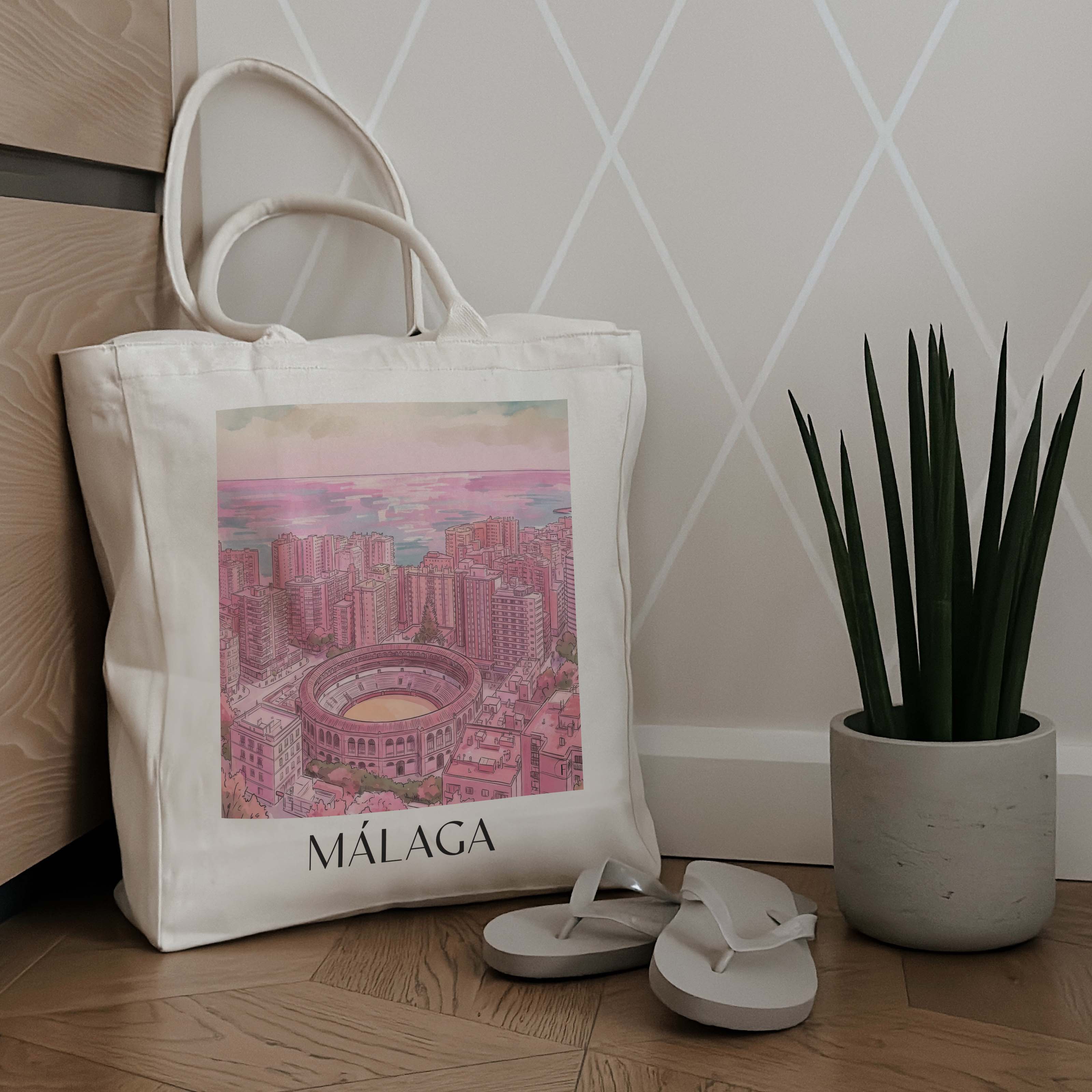 málaga-spanien-spanien-einkaufstasche-aquarell-pink-rosa