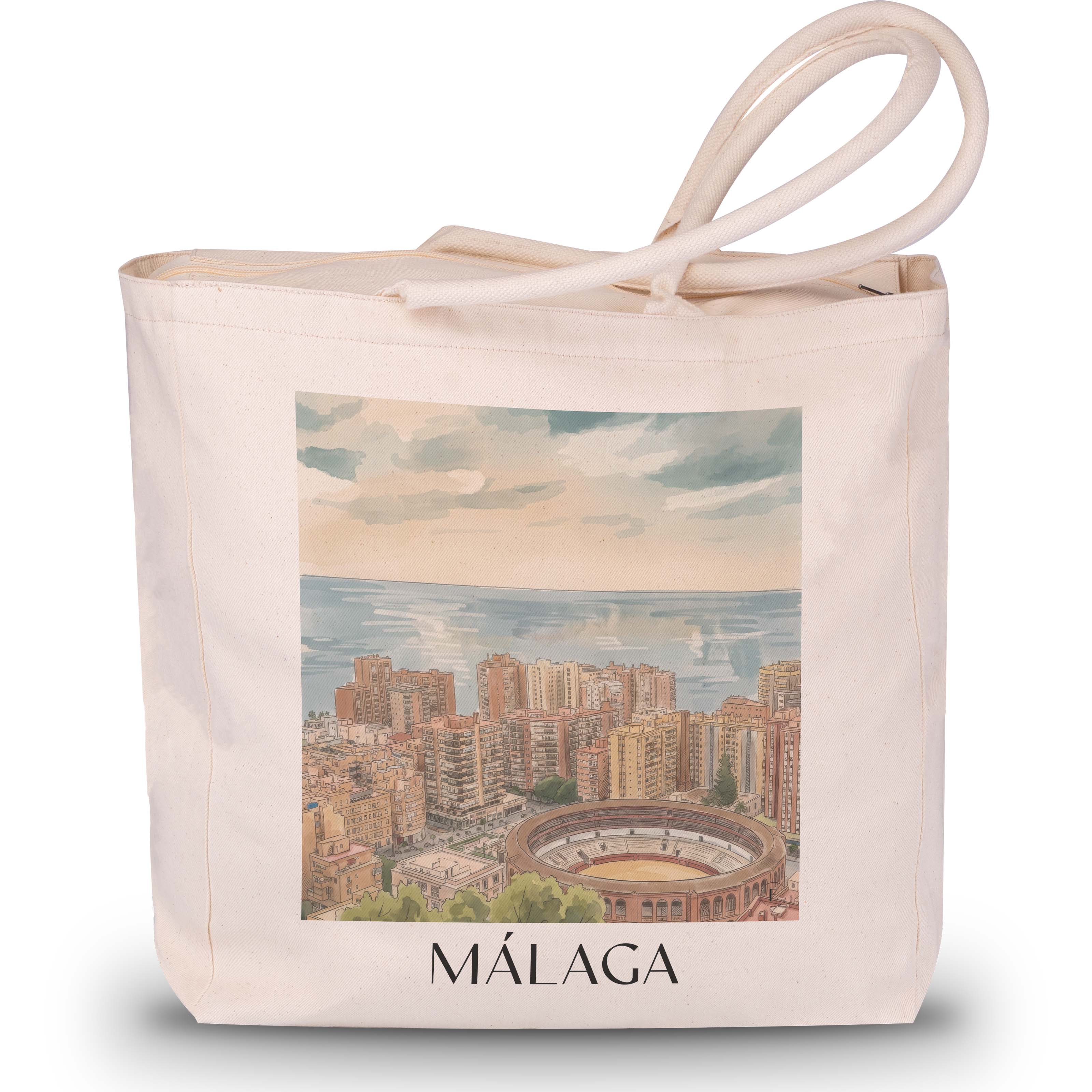málaga-spanien-spanien-einkaufstasche-aquarell