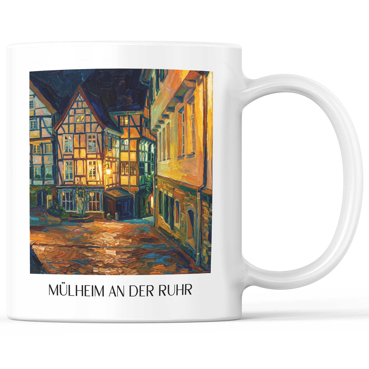 Mülheim an der Ruhr Kaffeebecher - Ruhrgebiet - Deutschland Becher - Kaffeetasse im Ölgemälde Stil - favplace