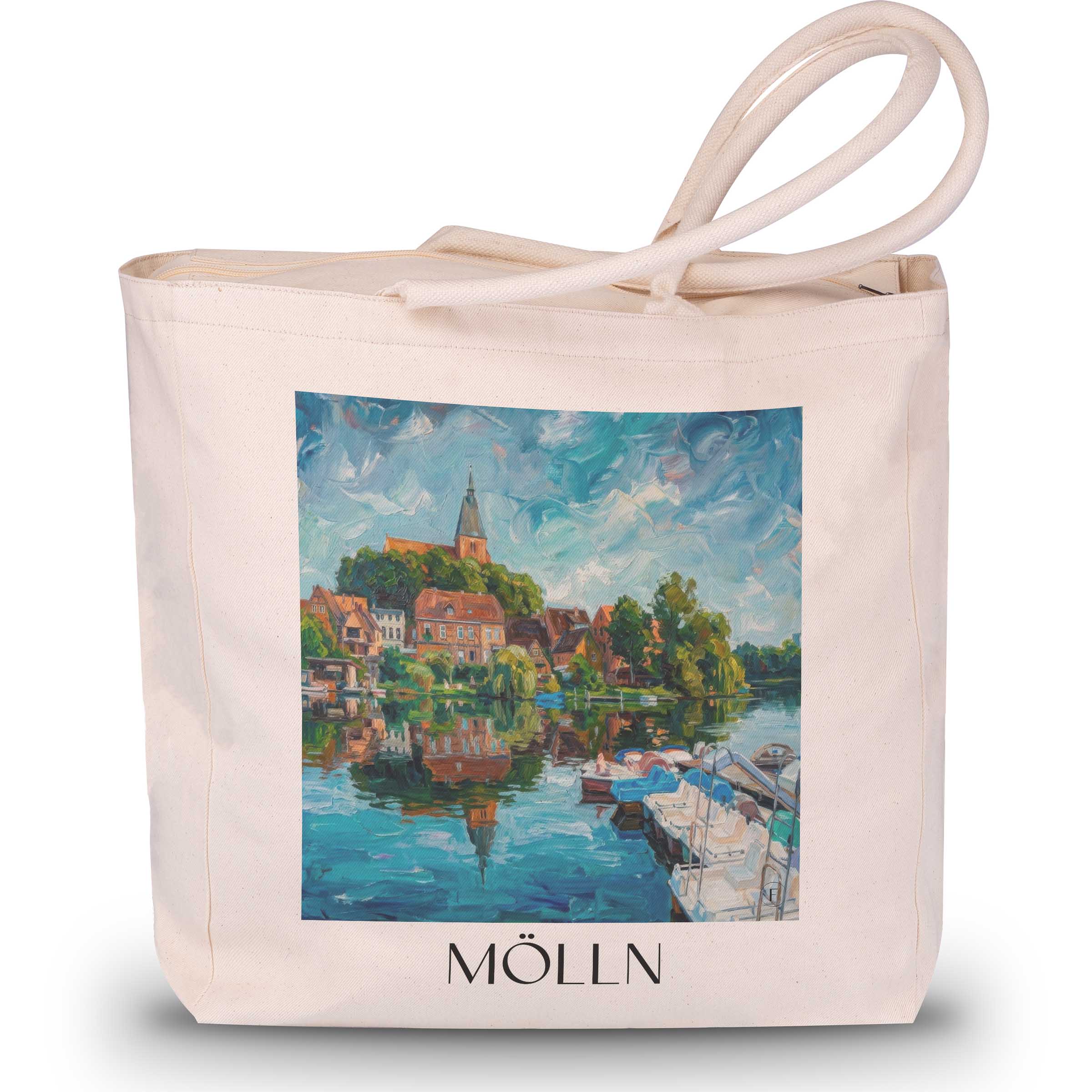 mölln-schleswig-holstein-deutschland-einkaufstasche-oil-painting-oelgemaelde