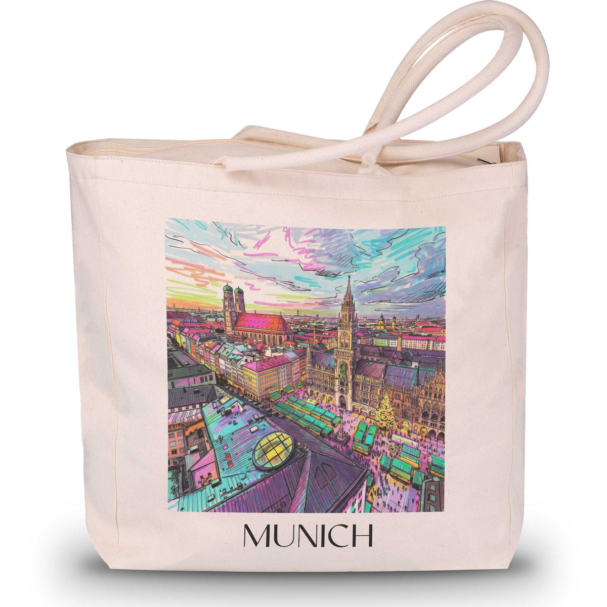 München - Deutschland Tote Bag - Einkaufstasche im Tag Graffiti Stil - favplace