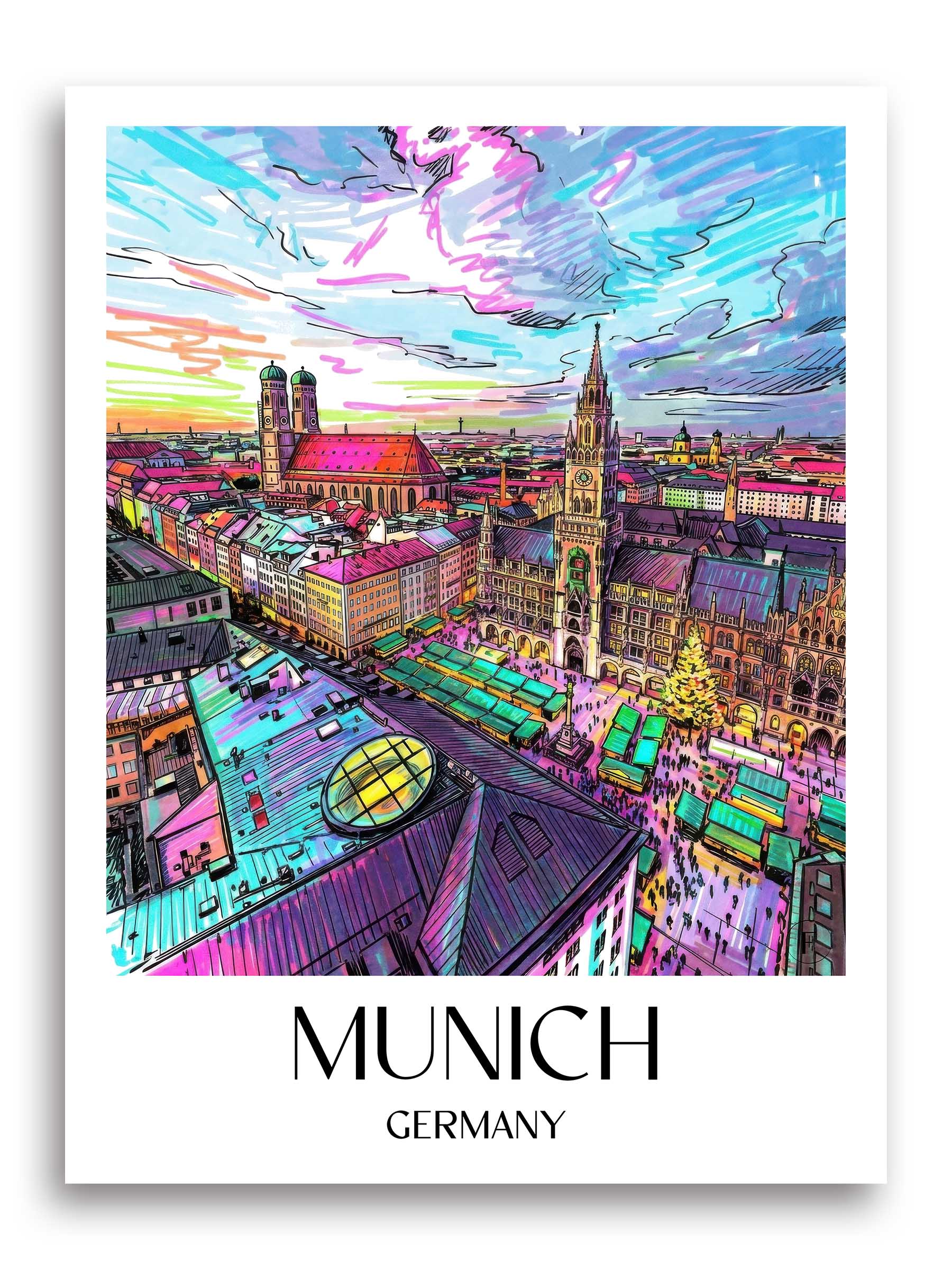 München Poster - - Deutschland Kunstdruck - Tag Graffiti von A4 bis A1 - favplace