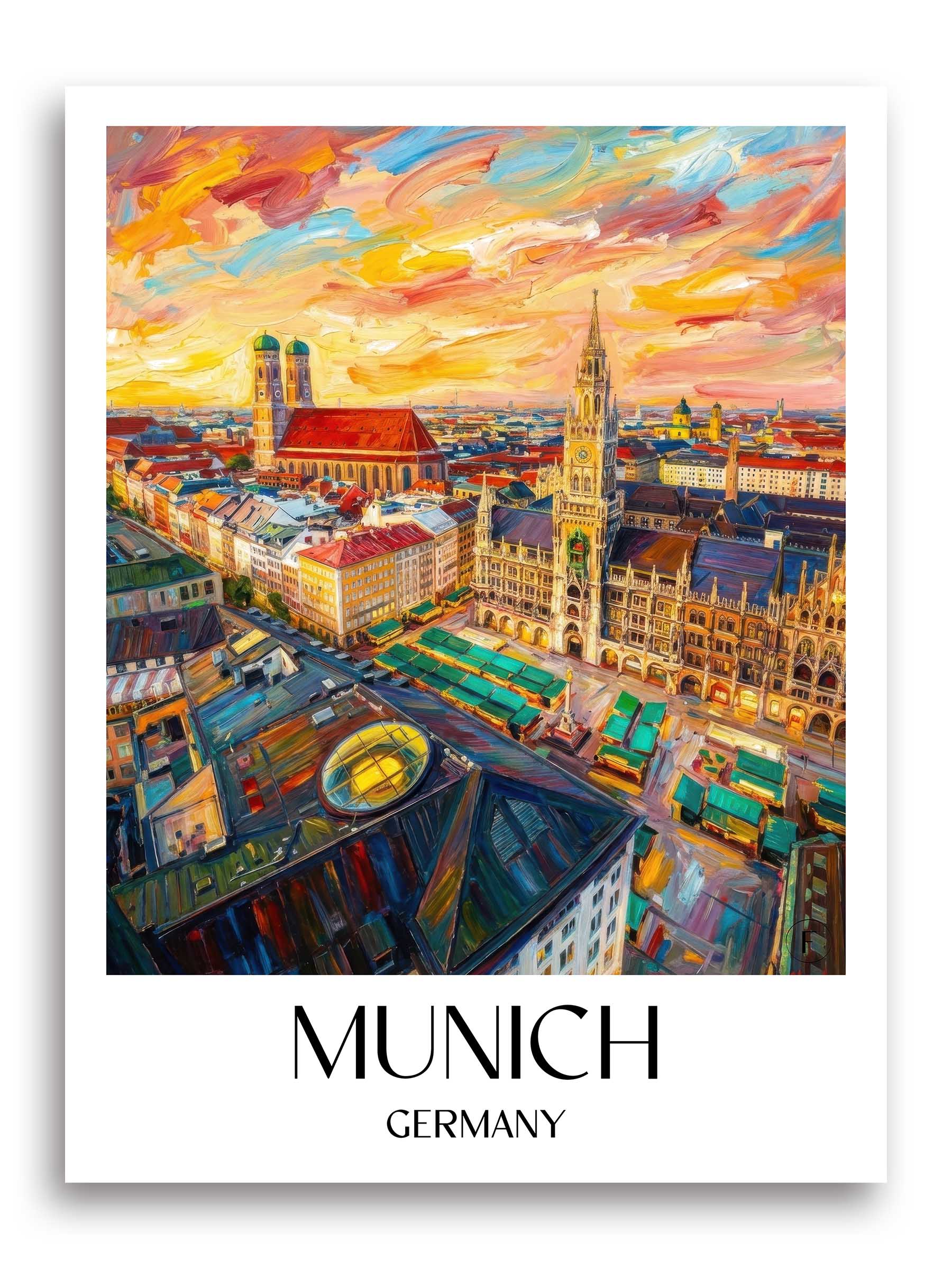 München Poster - - Deutschland Kunstdruck - Ölgemälde von A4 bis A1 - favplace