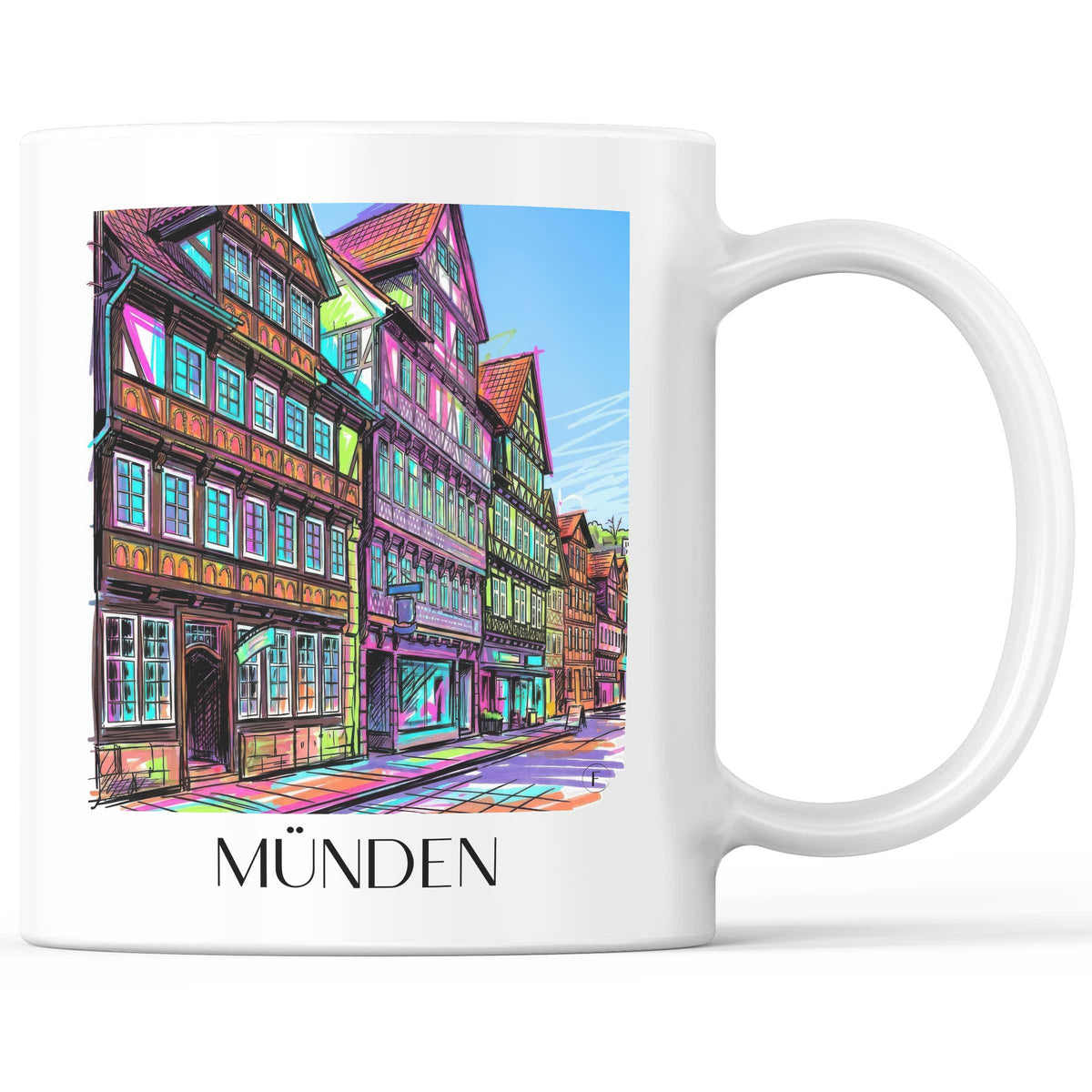 Münden Kaffeebecher - Niedersachsen - Deutschland Becher - Kaffeetasse im Tag Graffiti Stil - favplace