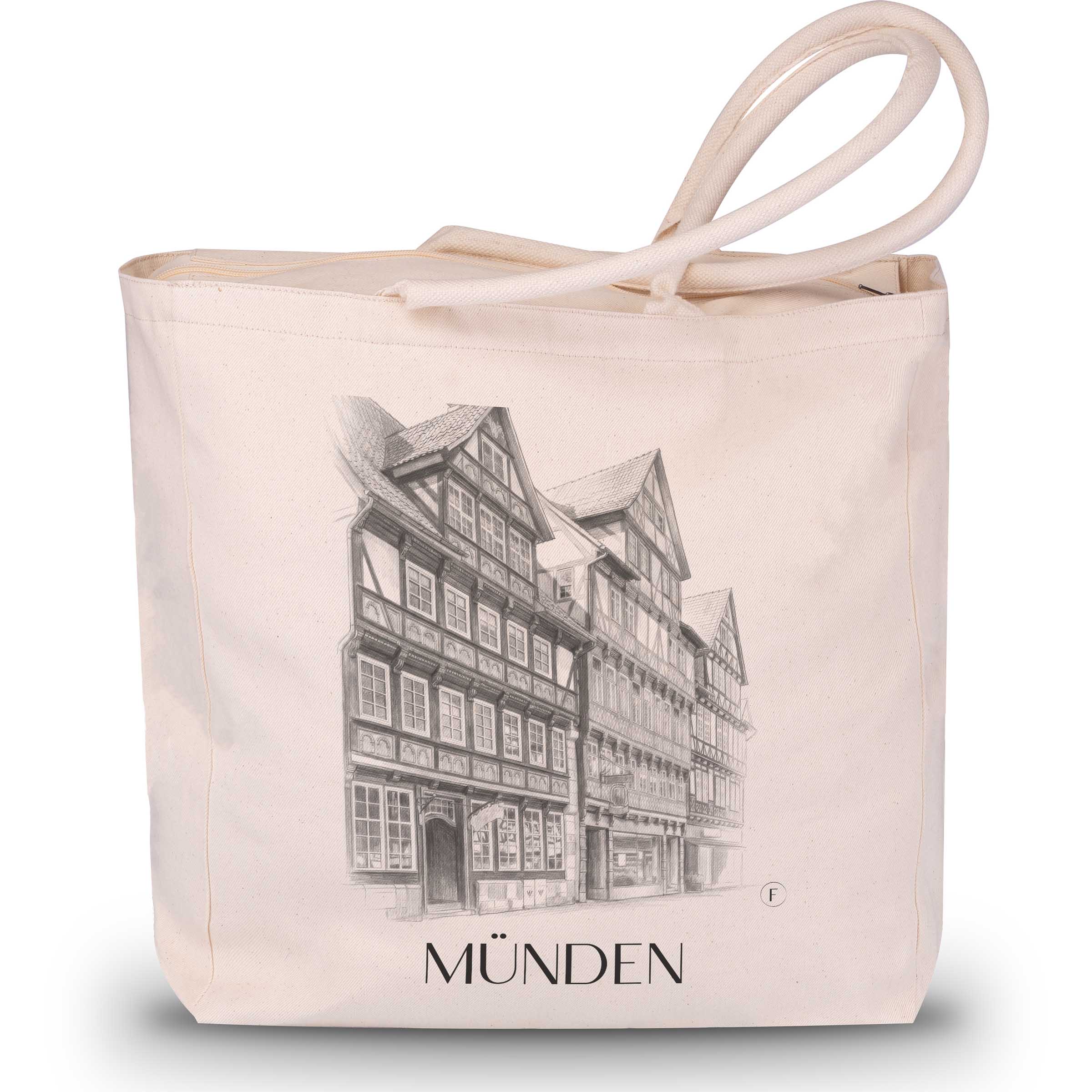Münden Shopping Tasche - Niedersachsen - Deutschland Tote Bag - Einkaufstasche im Zeichnung Stil