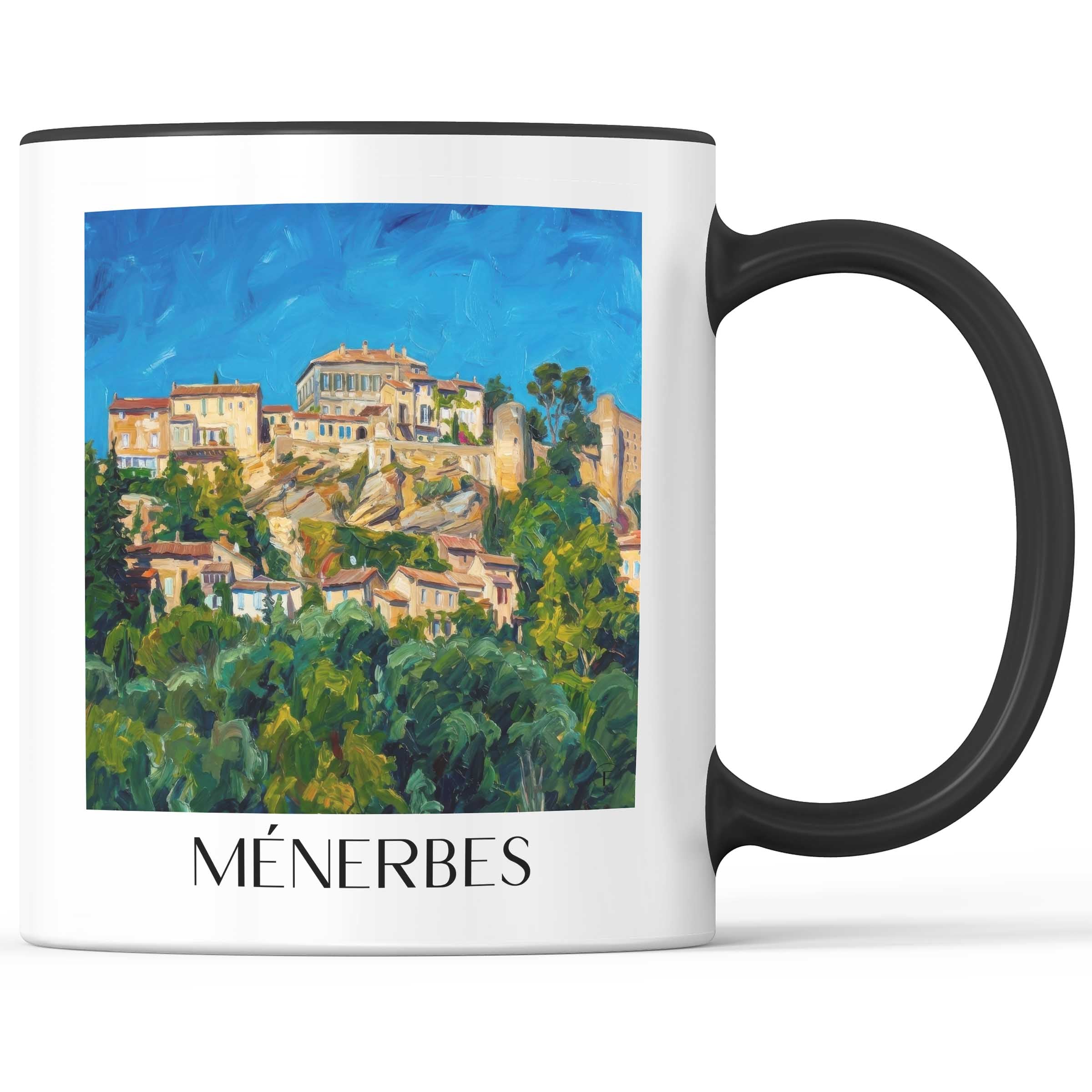 ménerbes-provence-frankreich-kaffeebecher-oil-painting-oelgemaelde