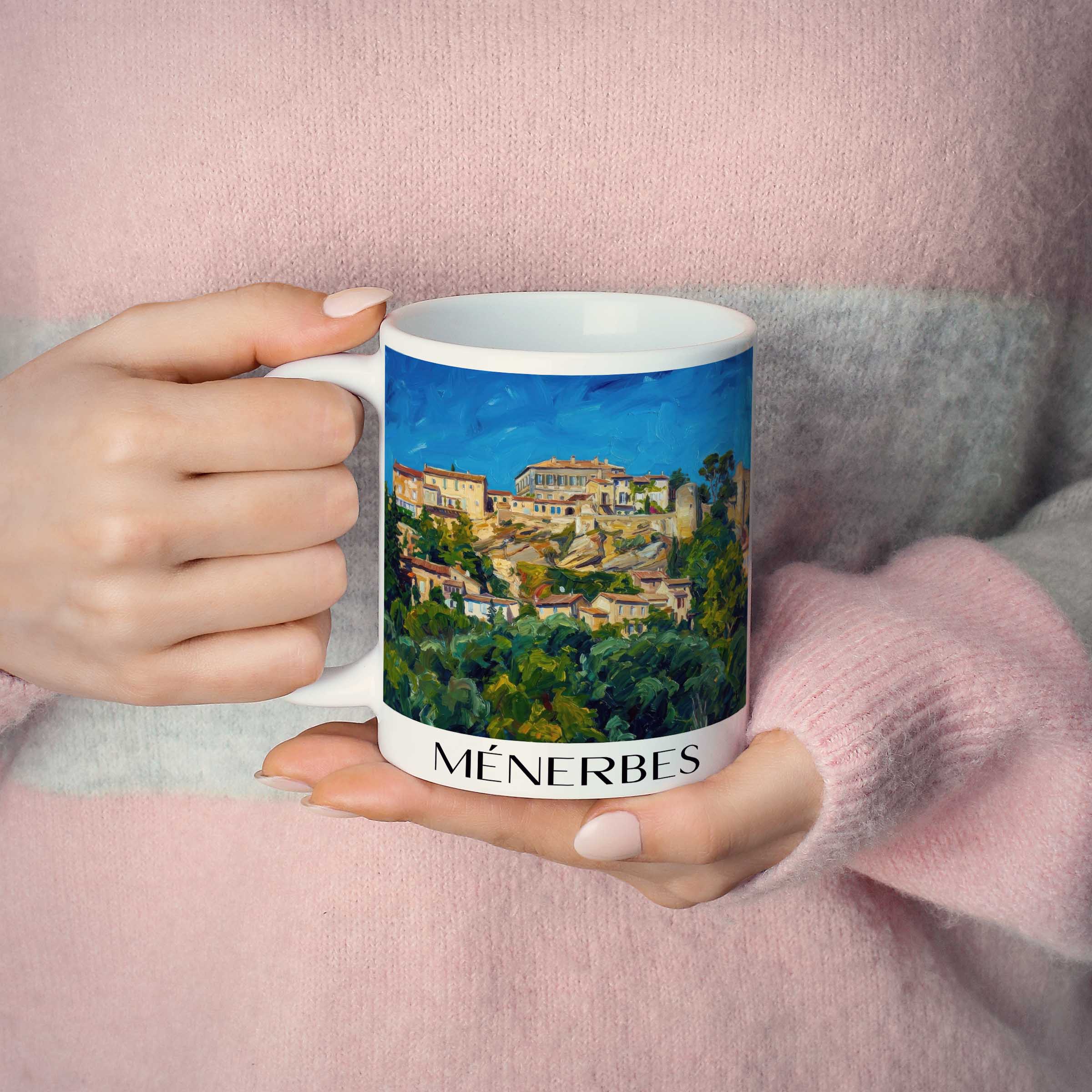 ménerbes-provence-frankreich-kaffeebecher-oil-painting-oelgemaelde