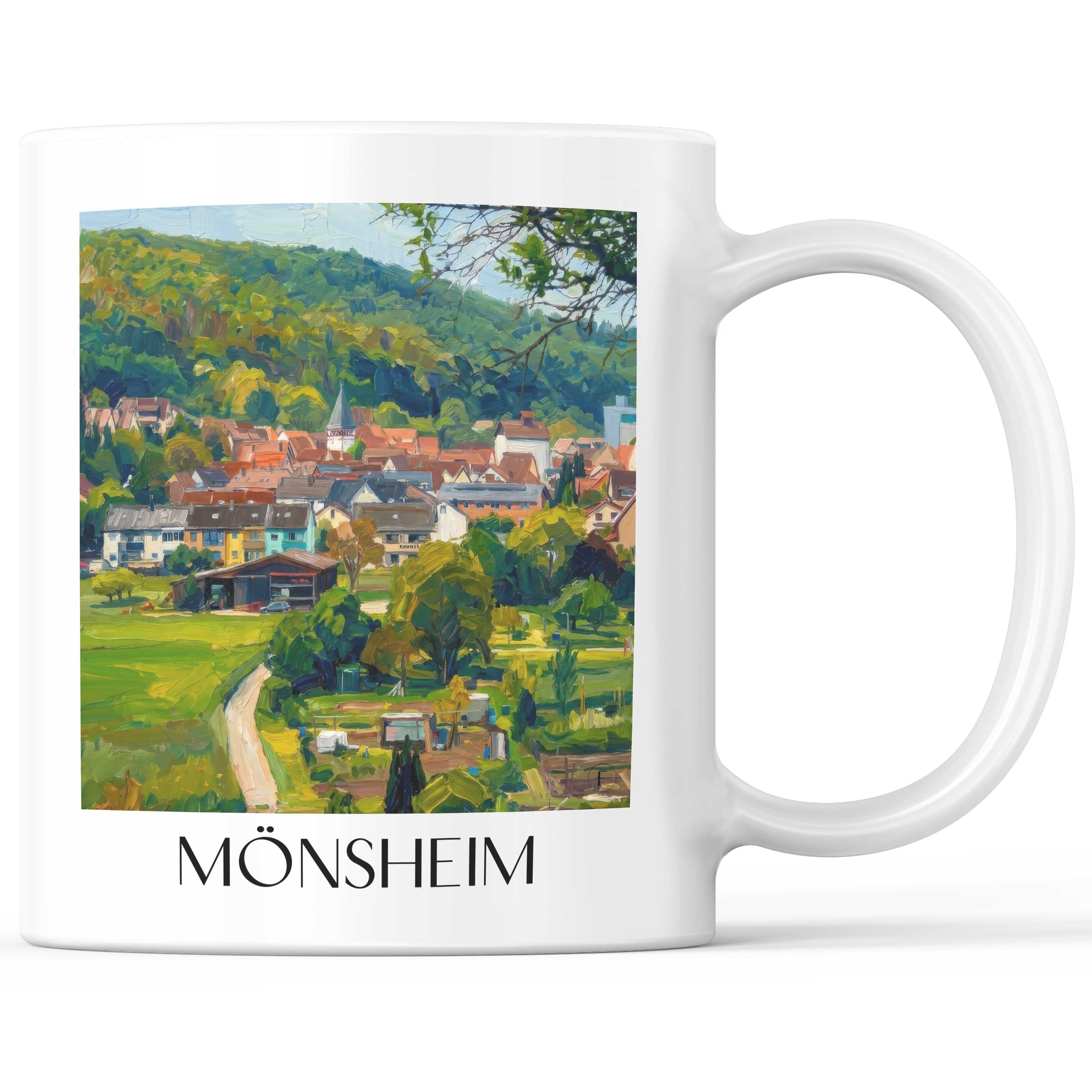 Mönsheim Kaffeebecher - Baden-Württemberg - Deutschland Becher - Kaffeetasse im Ölgemälde Stil - favplace
