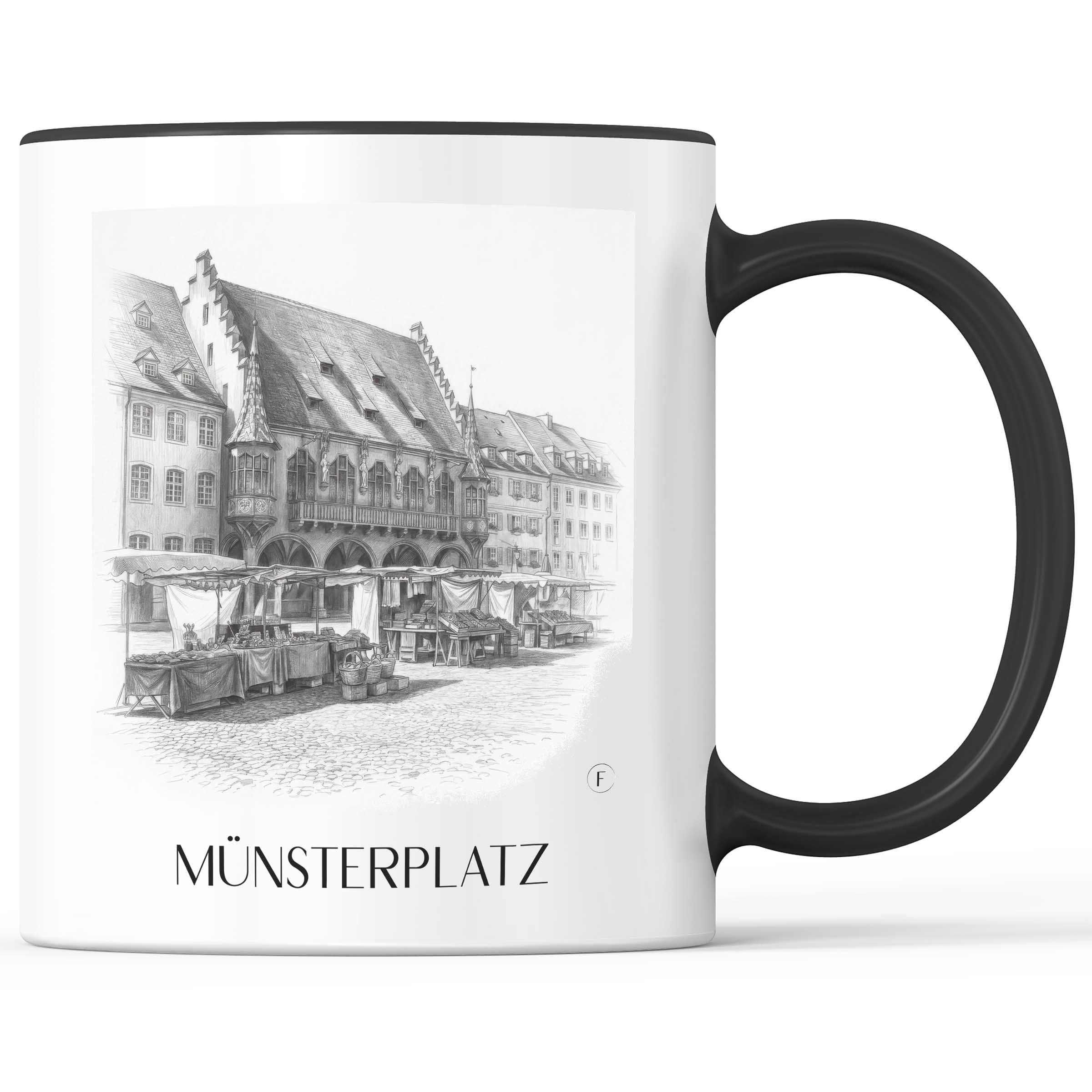 münsterplatz-freiburg-deutschland-kaffeebecher-bleistift-zeichnung-drawing