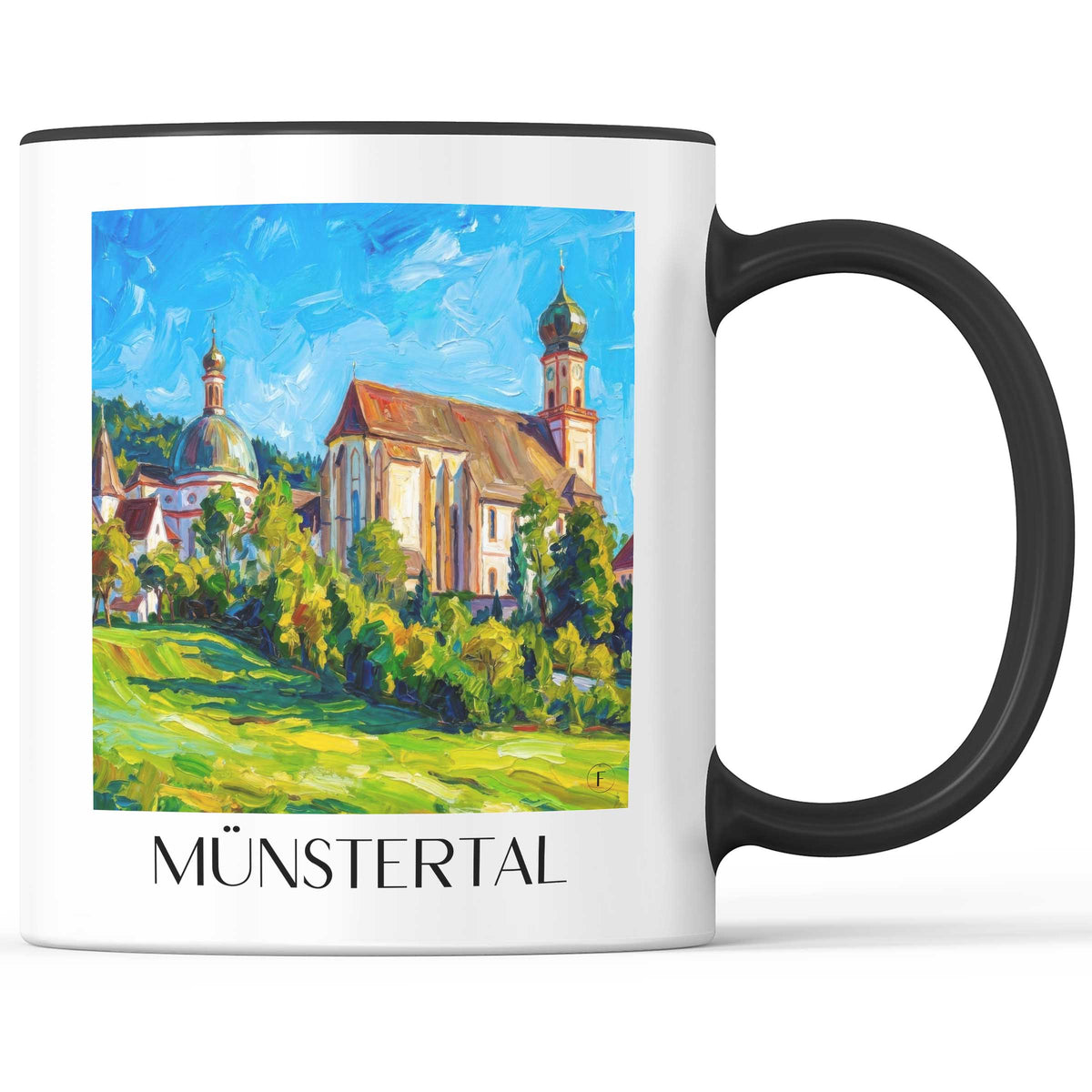 Münstertal Kaffeebecher - Schwarzwald - Deutschland Becher - Kaffeetasse im Ölgemälde Stil - favplace