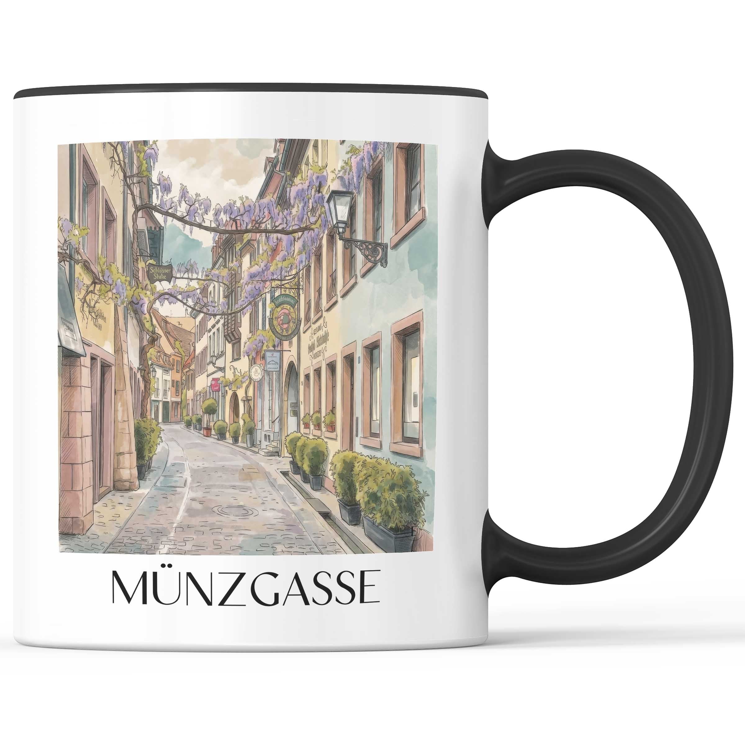 münzgasse-freiburg-deutschland-kaffeebecher-aquarell