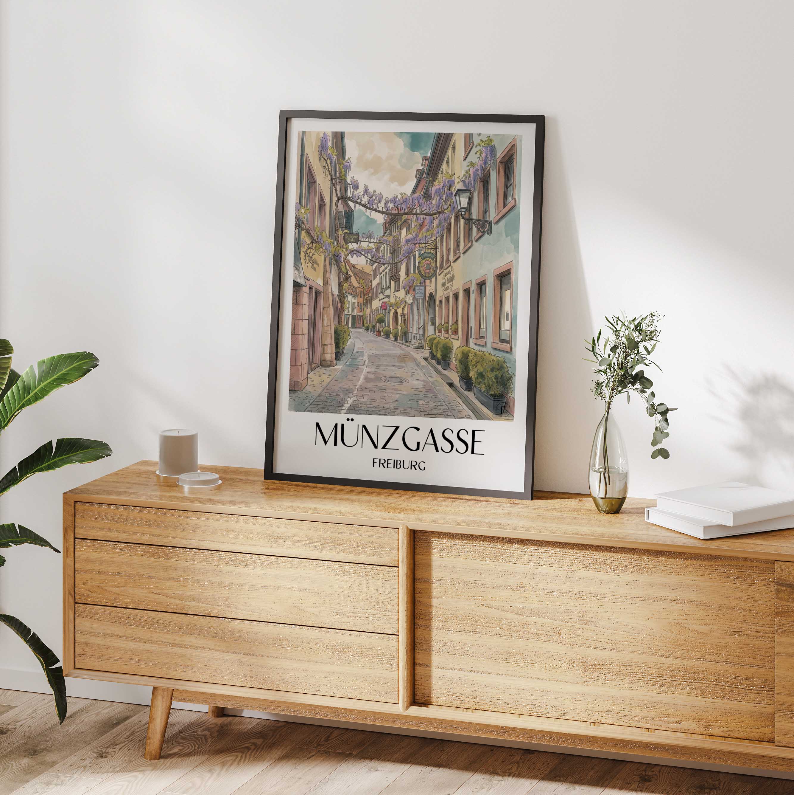 münzgasse-freiburg-deutschland-poster-aquarell